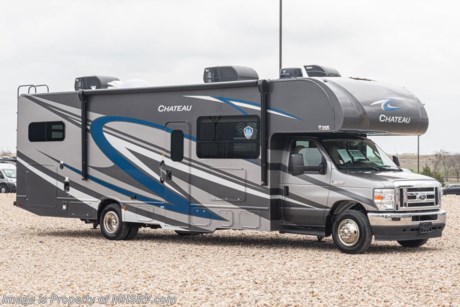 7-1-21 &lt;a href=&quot;http://www.mhsrv.com/thor-motor-coach/&quot;&gt;&lt;img src=&quot;http://www.mhsrv.com/images/sold-thor.jpg&quot; width=&quot;383&quot; height=&quot;141&quot; border=&quot;0&quot;&gt;&lt;/a&gt; MSRP $144,019. The new 2021 Thor Motor Coach Chateau Class C RV 31W is approximately 32 feet 2 inches in length featuring the new Ford chassis with a 7.3L V8 engine, 350HP and 468lb-ft of torque. New features for the 2021 Chateau a new dash stereo, all new exteriors, new flooring, decorative kitchen glass inserts, new valance &amp; headboards, LED taillights and much more. This beautiful RV features the Premier Package which includes the RS-Suspension system by Mor-Ryde, touchscreen dash radio with back-up monitor, a 2 burner gas cooktop with single induction cooktop, 30&quot; over-the-range convection microwave, solid surface kitchen counter top, shower with glass door, premium window privacy roller shades, whole house water filter system, enclosed sewer area for sewer tank valves and a tankless water heater. Additional options include the beautiful full-body paint exterior, upgraded wood package, leatherette driver/passenger chairs, power drivers seat, cockpit carpet mat, dash applique, cab-over safety net, single child safety tether, exterior entertainment center, (2) A/Cs with energy management system and solar with power controller. The Chateau RV has an incredible list of standard features including power windows and locks, power patio awning with integrated LED lighting, roof ladder, in-dash media center AM/FM &amp; Bluetooth, power vent in bath, skylight above shower, Onan generator, cab A/C and so much more. For additional details on this unit and our entire inventory including brochures, window sticker, videos, photos, reviews &amp; testimonials as well as additional information about Motor Home Specialist and our manufacturers please visit us at MHSRV.com or call 800-335-6054. At Motor Home Specialist, we DO NOT charge any prep or orientation fees like you will find at other dealerships. All sale prices include a 200-point inspection, interior &amp; exterior wash, detail service and a fully automated high-pressure rain booth test and coach wash that is a standout service unlike that of any other in the industry. You will also receive a thorough coach orientation with an MHSRV technician, a night stay in our delivery park featuring landscaped and covered pads with full hook-ups and much more! Read Thousands upon Thousands of 5-Star Reviews at MHSRV.com and See What They Had to Say About Their Experience at Motor Home Specialist. WHY PAY MORE? WHY SETTLE FOR LESS?