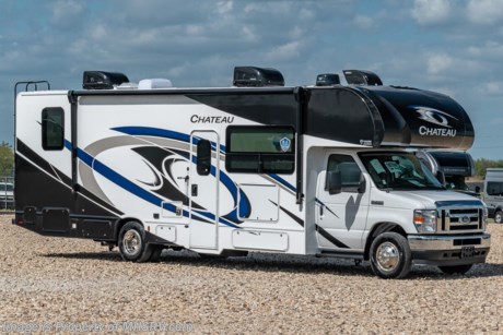 7-1-21 v  MSRP $139,340. The new 2021 Thor Motor Coach Chateau Class C RV 31B is approximately 32 feet 2 inches in length featuring the new Ford chassis with a 7.3L V8 engine, 350HP and 468lb-ft of torque. New features for the 2021 Chateau a new dash stereo, all new exteriors, new flooring, decorative kitchen glass inserts, new valance &amp; headboards, LED taillights and much more. This beautiful RV features the Premier Package which includes the RS-Suspension system by Mor-Ryde, touchscreen dash radio with back-up monitor, a 2 burner gas cooktop with single induction cooktop, 30&quot; over-the-range convection microwave, solid surface kitchen counter top, shower with glass door, premium window privacy roller shades, whole house water filter system, enclosed sewer area for sewer tank valves and a tankless water heater. Additional options include the beautiful partial paint exterior, leatherette theater seats, leatherette driver/passenger chairs, power drivers seat, cockpit carpet mat, dash applique, cab-over safety net, single child safety tether, exterior entertainment center, (2) A/Cs with energy management system, second auxiliary battery, 12V attic fan in overhead bunk, and solar with power controller. The Chateau RV has an incredible list of standard features including power windows and locks, power patio awning with integrated LED lighting, roof ladder, in-dash media center AM/FM &amp; Bluetooth, power vent in bath, skylight above shower, Onan generator, cab A/C and so much more. For additional details on this unit and our entire inventory including brochures, window sticker, videos, photos, reviews &amp; testimonials as well as additional information about Motor Home Specialist and our manufacturers please visit us at MHSRV.com or call 800-335-6054. At Motor Home Specialist, we DO NOT charge any prep or orientation fees like you will find at other dealerships. All sale prices include a 200-point inspection, interior &amp; exterior wash, detail service and a fully automated high-pressure rain booth test and coach wash that is a standout service unlike that of any other in the industry. You will also receive a thorough coach orientation with an MHSRV technician, a night stay in our delivery park featuring landscaped and covered pads with full hook-ups and much more! Read Thousands upon Thousands of 5-Star Reviews at MHSRV.com and See What They Had to Say About Their Experience at Motor Home Specialist. WHY PAY MORE? WHY SETTLE FOR LESS?