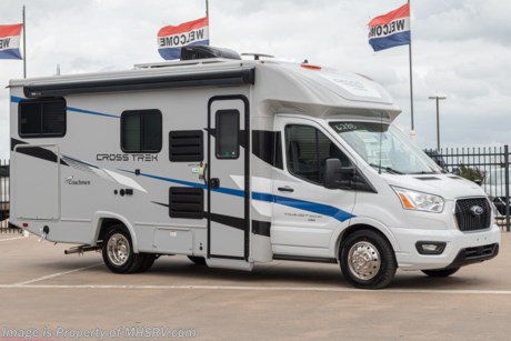4-20-21 &lt;a href=&quot;http://www.mhsrv.com/coachmen-rv/&quot;&gt;&lt;img src=&quot;http://www.mhsrv.com/images/sold-coachmen.jpg&quot; width=&quot;383&quot; height=&quot;141&quot; border=&quot;0&quot;&gt;&lt;/a&gt;  MSRP $112,171 The All New 2021 Coachmen Cross Trek (AWD) All-Wheel Drive B+ RV gives you the ability to take your adventure where most motorhomes cannot. With it&#39;s unrivaled exterior storage you can outfit your Cross Trek with the gear you’ll need to conquer most any expedition! Measuring 24 feet in length the 20XG Cross Trek is powered by an (AWD) Ford Transit 3.5L V6 EcoBoost&#174; turbo engine with 306-HP horsepower, 400-lb.ft. torque, 10-speed automatic transmission, Ford&#174; Safety Systems, Lane Departure Warning, Pre-Collision Assist, Auto High Beam Headlights, Tire Pressure Monitoring System (TPMS), AdvanceTrac&#174; with RSC&#174;, Hill Start Assist and Rain Sensing Windshield Wipers. You will also find exceptional capacities for the fresh water, LP and even the cargo carrying capacities that are not commonly found in the RV industry. The massive AGM battery coupled with a state-of-the-art 3000 Watt Xantrex inverter helps provide an off-the-grid experience unlike that of any other RV in it&#39;s class. No generator is needed even when running your roof A/C! The Cross Trek 20XG also has a unique raised sleeping area that helps provide an extra large exterior storage bay with virtually endless possibilities when it comes to taking toys along for the adventure! Easily pack the bikes, the grill or even a canoe! This particular Cross Trek also features the Overland Package which includes Silver-Cloud infused sidewalls, front cap and wing panels, fiberglass rear wheel skirts, exterior LED halo tail lights, stainless steel wheel inserts, towing hitch with 4-way plug, steel entry step, large Smart TV with removable bracket, portable Bluetooth™ speaker, Omni directional TV/FM/AM antenna, WiFi Ranger, arm-less awning, window shades, refrigerator, residential microwave, cook top, bed area charging centers, 18,000 BTU furnace, high efficiency and ducted A/C system, water heater, black tank flush, interior LED lights and the comfort and security of the SafeRide Motor Club Roadside Assistance. You will also find the upgraded Explorer Package that includes a 68 lb. propane tank, AGM auxiliary battery, an energy management system, heated holding tanks, exterior windshield cover, LP quick-connect, water spray port, and accessory rail system and a portable generator ready connection. Additional options include a passenger swivel seat, and a massive 380W Solar system to help keep you charged up and having fun! For additional details on this unit and our entire inventory including brochures, window sticker, videos, photos, reviews &amp; testimonials as well as additional information about Motor Home Specialist and our manufacturers please visit us at MHSRV.com or call 800-335-6054. At Motor Home Specialist, we DO NOT charge any prep or orientation fees like you will find at other dealerships. All sale prices include a 200-point inspection, interior &amp; exterior wash, detail service and a fully automated high-pressure rain booth test and coach wash that is a standout service unlike that of any other in the industry. You will also receive a thorough coach orientation with an MHSRV technician, a night stay in our delivery park featuring landscaped and covered pads with full hook-ups and much more! Read Thousands upon Thousands of 5-Star Reviews at MHSRV.com and See What They Had to Say About Their Experience at Motor Home Specialist. WHY PAY MORE? WHY SETTLE FOR LESS?