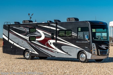 4-19-21 &lt;a href=&quot;http://www.mhsrv.com/thor-motor-coach/&quot;&gt;&lt;img src=&quot;http://www.mhsrv.com/images/sold-thor.jpg&quot; width=&quot;383&quot; height=&quot;141&quot; border=&quot;0&quot;&gt;&lt;/a&gt;  -	MSRP $217,193. The 2021 Thor Motor Coach Challenger 37DS 2 Full Bath Bunk Model luxury RV measures approximately 38 feet 11 inches in length and features (3) slide-out rooms, king size Tilt-A-View bed, frameless dual pane windows, exterior entertainment center, LED lighting, residential refrigerator, inverter and bedroom TV. This beautiful new motorhome also features the new Ford chassis with 7.3L PFI V-8, 350HP, 468 ft. lbs. torque engine, a 6-speed TorqShift&#174; automatic transmission, an updated instrument cluster, automatic headlights and a tilt/telescoping steering wheel. Additional options include leatherette theater seats with footrests. A few new features for 2021 include general d&#233;cor updates throughout the coach, a full recline mechanism on the theater seats, front cap with accent lighting, solar charging system with power controller and much more. The Thor Motor Coach Challenger also features aluminum wheels, fully automatic hydraulic leveling system, all tile backsplash, electric overhead Hide-Away loft, electric patio awning with LED lighting, side hinged baggage doors, roller day/night shades, solid surface kitchen counter, dual roof A/C units, 5,500 Onan generator as well as heated and enclosed holding tanks. For additional details on this unit and our entire inventory including brochures, window sticker, videos, photos, reviews &amp; testimonials as well as additional information about Motor Home Specialist and our manufacturers please visit us at MHSRV.com or call 800-335-6054. At Motor Home Specialist, we DO NOT charge any prep or orientation fees like you will find at other dealerships. All sale prices include a 200-point inspection, interior &amp; exterior wash, detail service and a fully automated high-pressure rain booth test and coach wash that is a standout service unlike that of any other in the industry. You will also receive a thorough coach orientation with an MHSRV technician, a night stay in our delivery park featuring landscaped and covered pads with full hook-ups and much more! Read Thousands upon Thousands of 5-Star Reviews at MHSRV.com and See What They Had to Say About Their Experience at Motor Home Specialist. WHY PAY MORE? WHY SETTLE FOR LESS?