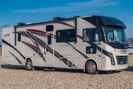 &lt;a href=&quot;http://www.mhsrv.com/thor-motor-coach/&quot;&gt;&lt;img src=&quot;http://www.mhsrv.com/images/sold-thor.jpg&quot; width=&quot;383&quot; height=&quot;141&quot; border=&quot;0&quot;&gt;&lt;/a&gt; 2-2-21 MSRP $142,673. New 2021 Thor Motor Coach A.C.E. Model 32.3 Bunk Model is approximately 33 feet 5 inches in length and rides on Fords new chassis featuring a 7.3L PFI V-8, 350HP, 468 ft. lbs. torque engine, a 6-speed TorqShift&#174; automatic transmission, an updated instrument cluster, automatic headlights and a tilt/telescoping steering wheel. A few additional new features for 2021 include 2 new partial paint exterior options, general d&#233;cor updates throughout, upgraded radio with Apple CarPlay &amp; Android Auto, Serta mattress, LED rear taillights and much more. Options include the beautiful partial paint exterior, solar charging system with power controller, and a single child safety tether. The A.C.E. also features a drop down overhead loft, multiple USB charging ports throughout, Winegard ConnecT Wifi extender + 4G, bedroom TV, exterior entertainment center, attic fans, black tank flush, second auxiliary battery, power side mirrors with integrated side view cameras, a mud-room, roof ladder, generator, electric patio awning with integrated LED lights, stainless steel wheel liners, hitch, valve stem extenders, refrigerator, microwave, water heater, one-piece windshield with &quot;20/20 vision&quot; front cap that helps eliminate heat and sunlight from getting into the drivers vision, cockpit mirrors, slide-out workstation in the dash, floor level cockpit window for better visibility while turning and a &quot;below floor&quot; furnace and water heater helping keep the noise to an absolute minimum and the exhaust away from the kids and pets.  For additional details on this unit and our entire inventory including brochures, window sticker, videos, photos, reviews &amp; testimonials as well as additional information about Motor Home Specialist and our manufacturers please visit us at MHSRV.com or call 800-335-6054. At Motor Home Specialist, we DO NOT charge any prep or orientation fees like you will find at other dealerships. All sale prices include a 200-point inspection, interior &amp; exterior wash, detail service and a fully automated high-pressure rain booth test and coach wash that is a standout service unlike that of any other in the industry. You will also receive a thorough coach orientation with an MHSRV technician, a night stay in our delivery park featuring landscaped and covered pads with full hook-ups and much more! Read Thousands upon Thousands of 5-Star Reviews at MHSRV.com and See What They Had to Say About Their Experience at Motor Home Specialist. WHY PAY MORE? WHY SETTLE FOR LESS?
