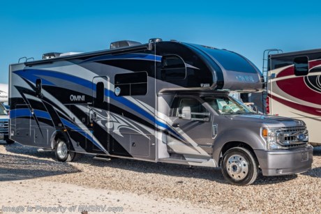 1/7/21 &lt;a href=&quot;http://www.mhsrv.com/thor-motor-coach/&quot;&gt;&lt;img src=&quot;http://www.mhsrv.com/images/sold-thor.jpg&quot; width=&quot;383&quot; height=&quot;141&quot; border=&quot;0&quot;&gt;&lt;/a&gt; MSRP $226,268. New 2021 Thor Motor Coach Omni RB34 4 X 4 Bunk Model Super C Diesel. The RB34 floor plan measures approximately 35 feet 6 inches in length and is highlighted by a full wall slide, exterior kitchen, theater seating with footrests, washer/dryer prep, a spacious bathroom with dual entrances and a great kitchen and living room layout with tons of sleeping and dining space for the family! It is powered by the Ford&#174; 6.7L Power Stroke&#174; V8 turbo diesel engine with 330HP, 825 lb.-ft. torque and 10 speed transmission with selectable drive modes including Tow/Haul, Eco, Deep Sand/Snow. Additional driver comforts found on the F550 XLT 4 X 4 chassis include audible lane departure warning system, pre-collision assist with automatic emergency braking (AEB) and forward collision warning, automatic headlights, FordPass™ Connect 4G Wi-Fi modem, fog lamps, rear view mirror with backup monitor, SYNC&#174; 3 enhanced voice recognition communications and entertainment system, color touchscreen, 911 assist, AppLink and smart-charging USB ports, navigation, side view cameras, emergency engine start switch and much more! This beautiful Super C luxury diesel RV also features the optional child safety tether and features aluminum wheels, automatic leveling jacks, power patio awning with LED lighting, frameless windows, keyless entry, residential refrigerator, large OTR convection microwave, solid surface kitchen counter top, ball bearing drawer guides, large TV in living area, exterior entertainment center with sound bar, Onan diesel generator with automatic generator start, multiplex wiring control system, tankless water heater, 1800-watt inverter and much more. For additional details on this unit and our entire inventory including brochures, window sticker, videos, photos, reviews &amp; testimonials as well as additional information about Motor Home Specialist and our manufacturers please visit us at MHSRV.com or call 800-335-6054. At Motor Home Specialist, we DO NOT charge any prep or orientation fees like you will find at other dealerships. All sale prices include a 200-point inspection, interior &amp; exterior wash, detail service and a fully automated high-pressure rain booth test and coach wash that is a standout service unlike that of any other in the industry. You will also receive a thorough coach orientation with an MHSRV technician, a night stay in our delivery park featuring landscaped and covered pads with full hook-ups and much more! Read Thousands upon Thousands of 5-Star Reviews at MHSRV.com and See What They Had to Say About Their Experience at Motor Home Specialist. WHY PAY MORE? WHY SETTLE FOR LESS?