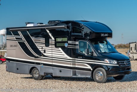 4-19-21 &lt;a href=&quot;http://www.mhsrv.com/thor-motor-coach/&quot;&gt;&lt;img src=&quot;http://www.mhsrv.com/images/sold-thor.jpg&quot; width=&quot;383&quot; height=&quot;141&quot; border=&quot;0&quot;&gt;&lt;/a&gt; MSRP $174,294. New 2021 Thor Motor Coach Delano Mercedes Diesel Sprinter Model 24RW. This Luxury RV measures approximately 25 feet 8 inches in length and rides on the premier Mercedes Benz Sprinter chassis equipped with an Active Braking Assist system, Attention Assist, Active Lane Assist, a Wet Wiper System and Distance Regulator Distronic Plus. You will also find a tank-less water heater, an Onan generator and the ultra-high-line cabinetry from TMC that set this coach apart from the competition! Optional equipment includes the beautiful full-body paint exterior, 15.0 low profile A/C, Diesel Generator and auto leveling jacks with touch pad controls. The all new Delano Sprinter also features a 5,000 lb. hitch, fiberglass front cap with skylight, an armless power patio awning with integrated LED lighting, frameless windows, a multimedia dash radio with Bluetooth and navigation, remote exterior mirrors, back up system, swivel captain’s chairs, full extension metal ball-bearing drawer guides, Rapid Camp+, holding tanks with heat pads and much more. For more complete details on this unit and our entire inventory including brochures, window sticker, videos, photos, reviews &amp; testimonials as well as additional information about Motor Home Specialist and our manufacturers please visit us at MHSRV.com or call 800-335-6054. At Motor Home Specialist, we DO NOT charge any prep or orientation fees like you will find at other dealerships. All sale prices include a 200-point inspection, interior &amp; exterior wash, detail service and a fully automated high-pressure rain booth test and coach wash that is a standout service unlike that of any other in the industry. You will also receive a thorough coach orientation with an MHSRV technician, an RV Starter&#39;s kit, a night stay in our delivery park featuring landscaped and covered pads with full hook-ups and much more! Read Thousands upon Thousands of 5-Star Reviews at MHSRV.com and See What They Had to Say About Their Experience at Motor Home Specialist. WHY PAY MORE? WHY SETTLE FOR LESS?
