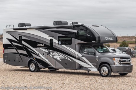 4-19-21 &lt;a href=&quot;http://www.mhsrv.com/thor-motor-coach/&quot;&gt;&lt;img src=&quot;http://www.mhsrv.com/images/sold-thor.jpg&quot; width=&quot;383&quot; height=&quot;141&quot; border=&quot;0&quot;&gt;&lt;/a&gt;  MSRP $226,268. New 2021 Thor Motor Coach Omni RB34 4 X 4 Bunk Model Super C Diesel. The RB34 floor plan measures approximately 35 feet 6 inches in length and is highlighted by a full wall slide, exterior kitchen, theater seating with footrests, washer/dryer prep, a spacious bathroom with dual entrances and a great kitchen and living room layout with tons of sleeping and dining space for the family! It is powered by the Ford&#174; 6.7L Power Stroke&#174; V8 turbo diesel engine with 330HP, 825 lb.-ft. torque and 10 speed transmission with selectable drive modes. Additional driver comforts found on the F550 XLT 4 X 4 chassis include audible lane departure warning system, pre-collision assist with automatic emergency braking (AEB) and forward collision warning, automatic headlights, FordPass™ Connect 4G Wi-Fi modem, fog lamps, rear view mirror with backup monitor, SYNC&#174; 3 enhanced voice recognition communications and entertainment system, color touchscreen, 911 assist, AppLink and smart-charging USB ports, navigation, side view cameras, emergency engine start switch and much more! This beautiful Super C luxury diesel RV also features the optional child safety tether and features aluminum wheels, automatic leveling jacks, power patio awning with LED lighting, frameless windows, keyless entry, residential refrigerator, large OTR convection microwave, solid surface kitchen counter top, ball bearing drawer guides, large TV in living area, exterior entertainment center with sound bar, Onan diesel generator with automatic generator start, multiplex wiring control system, tankless water heater, 1800-watt inverter and much more. For additional details on this unit and our entire inventory including brochures, window sticker, videos, photos, reviews &amp; testimonials as well as additional information about Motor Home Specialist and our manufacturers please visit us at MHSRV.com or call 800-335-6054. At Motor Home Specialist, we DO NOT charge any prep or orientation fees like you will find at other dealerships. All sale prices include a 200-point inspection, interior &amp; exterior wash, detail service and a fully automated high-pressure rain booth test and coach wash that is a standout service unlike that of any other in the industry. You will also receive a thorough coach orientation with an MHSRV technician, a night stay in our delivery park featuring landscaped and covered pads with full hook-ups and much more! Read Thousands upon Thousands of 5-Star Reviews at MHSRV.com and See What They Had to Say About Their Experience at Motor Home Specialist. WHY PAY MORE? WHY SETTLE FOR LESS?