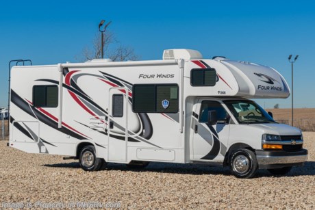 4-12-21 &lt;a href=&quot;http://www.mhsrv.com/thor-motor-coach/&quot;&gt;&lt;img src=&quot;http://www.mhsrv.com/images/sold-thor.jpg&quot; width=&quot;383&quot; height=&quot;141&quot; border=&quot;0&quot;&gt;&lt;/a&gt;  MSRP $101,441. All New 2021 Thor Motor Coach Four Winds&#174; 28A. This affordable, full-size luxury Class C RV floorplan is now available for the first time at Motor Home Specialist. It measures approximately 30 feet 3 inches in length providing a tremendous amount of sleeping, dining and living space while still remaining compact enough for most any state park and exceptional maneuverability even for first time RVers! This specially ordered unit features the Chevrolet&#174; 4500 Series chassis with a 6.0L Vortec&#174; V8 engine with 323HP and 373lb-ft of torque along with Chevrolet’s extra-large cab providing incomparable driver and passenger comfort and leg room. Additional special ordered options include upgraded leatherette captain’s chairs, heated remote exterior mirrors with integrated side-view cameras, child safety tether, cab-over child safety net, keyless entry, valve stem extensions, upgraded 3-burner cooktop with oven and glass cover, convection microwave oven, an upgraded and ducted 15.0 BTU A/C unit, an outside shower along with heated holding tank pads that make the 28A a great RV for both summer and winter vacations! Additional features and construction highlights include an Onan&#174; 4000 Series generator, 84 inch ceiling heights, an extra-large 39 inch LED TV on swivel, 12V outlet in the bedroom for CPAP, USB ports, large refrigerator, stainless steel wheel liners, Wingard&#174; ConnecT™ WiFi / 4G / TV antenna, Vacu-Bond&#174; laminated roof, walls and floor, a one-piece fiberglass front cap, Thor’s MEGA-Storage&#174; exterior compartment and portable table, lighted Rotocast storage compartments, power patio awning with integrated LED lighting, roof ladder, touchscreen dash radio with back-up monitor, living area speaker tied into dash radio, running boards, LED taillights, emergency start switch, solar prep, residential flooring, LED interior lighting, cab-over sleeping area with cup holders and bunk ladder, leatherette jack-knife sofa/sleeper, privacy shades, full extension drawer glides, kitchen waste basket, queen size master bed with designer bedspread and shams, gas and electric water heater and a premium leatherette Dream Dinette&#174;. For additional details on this unit and our entire inventory including brochures, window sticker, videos, photos, reviews and testimonials as well as additional information about Motor Home Specialist and our manufacturers please visit us at MHSRV.com or call 800-335-6054. At Motor Home Specialist, we DO NOT charge any prep or orientation fees like you will find at other dealerships. All sale prices include a 200-point inspection, interior &amp; exterior wash, detail service and a fully automated high-pressure rain booth test and coach wash that is a standout service unlike that of any other in the industry. You will also receive a thorough coach orientation with an MHSRV technician, a night stay in our delivery park featuring landscaped and covered pads with full hook-ups and much more! Read thousands-upon-thousands of 5-Star reviews at MHSRV.com and see what they had to say about their experience at Motor Home Specialist. WHY PAY MORE? WHY SETTLE FOR LESS?