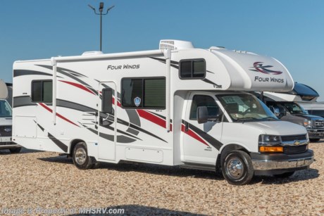 5-20-22 &lt;a href=&quot;http://www.mhsrv.com/thor-motor-coach/&quot;&gt;&lt;img src=&quot;http://www.mhsrv.com/images/sold-thor.jpg&quot; width=&quot;383&quot; height=&quot;141&quot; border=&quot;0&quot;&gt;&lt;/a&gt;  MSRP $129,222. All New 2022 Thor Motor Coach Four Winds&#174; 28A. This affordable, full-size luxury Class C RV floorplan is now available for the first time at Motor Home Specialist. It measures approximately 30 feet 3 inches in length providing a tremendous amount of sleeping, dining and living space while still remaining compact enough for most any state park and exceptional maneuverability even for first time RVers! This specially ordered unit features the Chevrolet&#174; 4500 Series chassis with a 6.0L Vortec&#174; V8 engine with 323HP and 373lb-ft of torque along with Chevrolet’s extra-large cab providing incomparable driver and passenger comfort and leg room. Additional special ordered options include upgraded leatherette captain’s chairs, heated remote exterior mirrors with integrated side-view cameras, child safety tether, cab-over child safety net, keyless entry, valve stem extensions, upgraded 3-burner cooktop with oven and glass cover, convection microwave oven, an upgraded and ducted 15.0 BTU A/C unit, an exterior pull-out kitchen with griddle, 12V cooler and water spray port, an outside shower along with heated holding tank pads that make the 28A a great RV for both summer and winter vacations! Additional features and construction highlights include an Onan&#174; 4000 Series generator, 84 inch ceiling heights, an extra-large 39 inch LED TV on swivel, 12V outlet in the bedroom for CPAP, USB ports, large refrigerator, stainless steel wheel liners, Wingard&#174; ConnecT™ WiFi / 4G / TV antenna, Vacu-Bond&#174; laminated roof, walls and floor, a one-piece fiberglass front cap, Thor’s MEGA-Storage&#174; exterior compartment and portable table, lighted Rotocast storage compartments, power patio awning with integrated LED lighting, touchscreen dash radio with back-up monitor, living area speaker tied into dash radio, running boards, LED taillights, emergency start switch, solar prep, residential flooring, LED interior lighting, cab-over sleeping area with cup holders and bunk ladder, leatherette jack-knife sofa/sleeper, privacy shades, full extension drawer glides, kitchen waste basket, queen size master bed with designer bedspread and shams, gas and electric water heater and a premium leatherette Dream Dinette&#174;. For additional details on this unit and our entire inventory including brochures, window sticker, videos, photos, reviews and testimonials as well as additional information about Motor Home Specialist and our manufacturers please visit us at MHSRV.com or call 800-335-6054. At Motor Home Specialist, we DO NOT charge any prep or orientation fees like you will find at other dealerships. All sale prices include a 200-point inspection, interior &amp; exterior wash, detail service and a fully automated high-pressure rain booth test and coach wash that is a standout service unlike that of any other in the industry. You will also receive a thorough coach orientation with an MHSRV technician, a night stay in our delivery park featuring landscaped and covered pads with full hook-ups and much more! Read thousands-upon-thousands of 5-Star reviews at MHSRV.com and see what they had to say about their experience at Motor Home Specialist. WHY PAY MORE? WHY SETTLE FOR LESS?