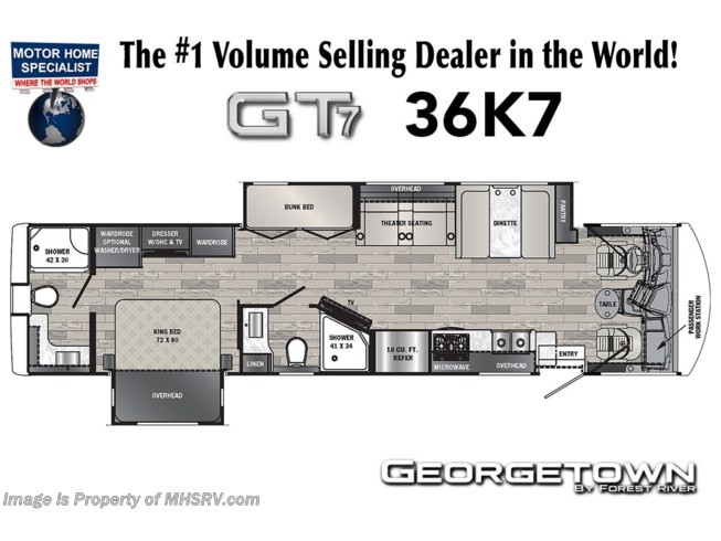 Floorplan of 2021 Forest River Georgetown 7 Series GT7 36K7