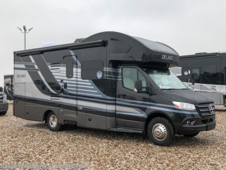 7-2-21 &lt;a href=&quot;http://www.mhsrv.com/thor-motor-coach/&quot;&gt;&lt;img src=&quot;http://www.mhsrv.com/images/sold-thor.jpg&quot; width=&quot;383&quot; height=&quot;141&quot; border=&quot;0&quot;&gt;&lt;/a&gt;  MSRP $174,294. New 2021 Thor Motor Coach Delano Mercedes Diesel Sprinter Model 24RW. This Luxury RV measures approximately 25 feet 8 inches in length and rides on the premier Mercedes Benz Sprinter chassis equipped with an Active Braking Assist system, Attention Assist, Active Lane Assist, a Wet Wiper System and Distance Regulator Distronic Plus. You will also find a tank-less water heater, an Onan generator and the ultra-high-line cabinetry from TMC that set this coach apart from the competition! Optional equipment includes the beautiful full-body paint exterior, 15.0 low profile A/C, Diesel Generator and auto leveling jacks with touch pad controls. The all new Delano Sprinter also features a 5,000 lb. hitch, fiberglass front cap with skylight, an armless power patio awning with integrated LED lighting, frameless windows, a multimedia dash radio with Bluetooth and navigation, remote exterior mirrors, back up system, swivel captain’s chairs, full extension metal ball-bearing drawer guides, Rapid Camp+, holding tanks with heat pads and much more. For more complete details on this unit and our entire inventory including brochures, window sticker, videos, photos, reviews &amp; testimonials as well as additional information about Motor Home Specialist and our manufacturers please visit us at MHSRV.com or call 800-335-6054. At Motor Home Specialist, we DO NOT charge any prep or orientation fees like you will find at other dealerships. All sale prices include a 200-point inspection, interior &amp; exterior wash, detail service and a fully automated high-pressure rain booth test and coach wash that is a standout service unlike that of any other in the industry. You will also receive a thorough coach orientation with an MHSRV technician, an RV Starter&#39;s kit, a night stay in our delivery park featuring landscaped and covered pads with full hook-ups and much more! Read Thousands upon Thousands of 5-Star Reviews at MHSRV.com and See What They Had to Say About Their Experience at Motor Home Specialist. WHY PAY MORE? WHY SETTLE FOR LESS?
