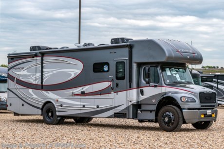 MSRP $320,571. The All New 2021 Dynamax Force 34KD HD Super C is approximately 36 feet 8 inch in length with 2 slides, bunk beds, a Cummins ISL 8.9 liter (350HP &amp; 1,150 ft.-lbs. of torque) engine coupled with the incredible Allison 3200 TRV transmission. This beautiful RV features the optional Black Out Package which includes black side mirrors, rock guard, wheels, headlight bezels, exterior grab handle trim, custom C9 grill and vents. Additional optional features include tire pressure monitoring system, washer/dryer, driver and passenger swivel seats, powered reclining theater seats IPO sofa, Innomax adjustable comfort digital smart bed, JBL premium cab sound system, Mobileye collision avoidance system, in-dash Garmin RV navigation system, and solar panels with amp controller. The 2021 Dynamax Force also features an incredible list of standard equipment including a 7&quot; Kenwood dash infotainment center, Truma Aqua-Go comfort water heater, inverter, 8 KW Onan generator, king size bed, cab over loft, bedroom TV, heated tanks, raised panel cabinet doors with hidden hinges, solid surface kitchen countertop, full extension ball bearing drawer guides, fantastic fans, backsplash, LED flush mounted lighting, 7 foot ceilings, keyless entry touchpad lock, automatic leveling system, residential refrigerator with icemaker, 3 burner cooktop, convection microwave, (2) 15,000 BTU roof air conditioners, shower skylight, water filter system, exterior shower and much more.  For more complete details on this unit and our entire inventory including brochures, window sticker, videos, photos, reviews &amp; testimonials as well as additional information about Motor Home Specialist and our manufacturers please visit us at MHSRV.com or call 800-335-6054. At Motor Home Specialist, we DO NOT charge any prep or orientation fees like you will find at other dealerships. All sale prices include a 200-point inspection, interior &amp; exterior wash, detail service and a fully automated high-pressure rain booth test and coach wash that is a standout service unlike that of any other in the industry. You will also receive a thorough coach orientation with an MHSRV technician, an RV Starter&#39;s kit, a night stay in our delivery park featuring landscaped and covered pads with full hook-ups and much more! Read Thousands upon Thousands of 5-Star Reviews at MHSRV.com and See What They Had to Say About Their Experience at Motor Home Specialist. WHY PAY MORE?... WHY SETTLE FOR LESS?
