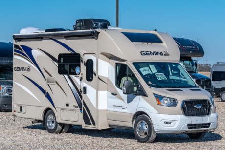 MSRP $118,381. All New 2021 Thor Gemini RUV Model 23TW with a slide for sale at Motor Home Specialist; the #1 Volume Selling Motor Home Dealership in the World. New features for 2021 include a 3.5L Ecoboost V6 engine with 306HP &amp; 400lb. of torque with all-wheel drive, 10-speed transmission, AutoTrac with roll stability control, hill start assist, lane departure warning system, pre-collision assist with emergency braking system, automatic high-beam headlights, rain sensing windshield wipers, and a 4KW Onan gas generator. Optional equipment includes the HD-Max colored sidewalls and graphics, 12V attic fan and a 15K A/C. You will also be pleased to find a host of standard appointments that include a tankless water heater, refrigerator with stainless steel door insert, dash CD player with navigation, one-piece front cap with built in skylight featuring an electric shade, dash applique, swivel passenger chair, euro-style cabinet doors with soft close hidden hinges, holding tanks with heat pads and so much more. For additional details on this unit and our entire inventory including brochures, window sticker, videos, photos, reviews &amp; testimonials as well as additional information about Motor Home Specialist and our manufacturers please visit us at MHSRV.com or call 800-335-6054. At Motor Home Specialist, we DO NOT charge any prep or orientation fees like you will find at other dealerships. All sale prices include a 200-point inspection, interior &amp; exterior wash, detail service and a fully automated high-pressure rain booth test and coach wash that is a standout service unlike that of any other in the industry. You will also receive a thorough coach orientation with an MHSRV technician, a night stay in our delivery park featuring landscaped and covered pads with full hook-ups and much more! Read Thousands upon Thousands of 5-Star Reviews at MHSRV.com and See What They Had to Say About Their Experience at Motor Home Specialist. WHY PAY MORE? WHY SETTLE FOR LESS?