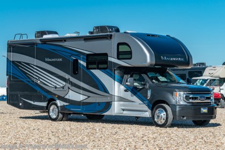 7-2-21 &lt;a href=&quot;http://www.mhsrv.com/thor-motor-coach/&quot;&gt;&lt;img src=&quot;http://www.mhsrv.com/images/sold-thor.jpg&quot; width=&quot;383&quot; height=&quot;141&quot; border=&quot;0&quot;&gt;&lt;/a&gt;  MSRP $225,818. New 2021 Thor Motor Coach Magnitude XG32 Super C is approximately 33 feet 6 inches in length with two slide outs and is powered by the Ford&#174; 6.7L Power Stroke&#174; V8 turbo diesel engine with 330HP, 825 lb.-ft. torque and 10 speed transmission with selectable drive modes including Tow/Haul, Eco, Deep Sand/Snow. Also includes a SYNC 3 Enhanced Voice Recognition Communications and Entertainment System, 8&quot; Color LCD touchscreen with swiping capability, 911 assist, AppLink and smart-charging USB ports and navigation. New features for 2021 include general d&#233;cor updates throughout the coach, HDMI switcher on all TVs, solar charging system with power controller, lights now deploy in the arms of the Care Free awning, new grill, automatic head lights and the FordPass Connect 4G Wi-Fi modem.  This beautiful RV also features the optional single child safety tether. The Magnitude Super C also features a 3 camera monitoring system, aluminum wheels, automatic leveling jacks, power patio awning with LED lighting, frameless windows, keyless entry, residential refrigerator, large OTR convection microwave, solid surface kitchen counter top, ball bearing drawer guides, king size bed, large TV in living area, exterior entertainment center with sound bar, 6KW Onan diesel generator with automatic generator start, multiplex wiring control system, tankless water heater, 1800-watt inverter and much more. For additional details on this unit and our entire inventory including brochures, window sticker, videos, photos, reviews &amp; testimonials as well as additional information about Motor Home Specialist and our manufacturers please visit us at MHSRV.com or call 800-335-6054. At Motor Home Specialist, we DO NOT charge any prep or orientation fees like you will find at other dealerships. All sale prices include a 200-point inspection, interior &amp; exterior wash, detail service and a fully automated high-pressure rain booth test and coach wash that is a standout service unlike that of any other in the industry. You will also receive a thorough coach orientation with an MHSRV technician, a night stay in our delivery park featuring landscaped and covered pads with full hook-ups and much more! Read Thousands upon Thousands of 5-Star Reviews at MHSRV.com and See What They Had to Say About Their Experience at Motor Home Specialist. WHY PAY MORE? WHY SETTLE FOR LESS?
