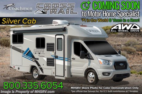 &lt;a href=&quot;http://www.mhsrv.com/coachmen-rv/&quot;&gt;&lt;img src=&quot;http://www.mhsrv.com/images/sold-coachmen.jpg&quot; width=&quot;383&quot; height=&quot;141&quot; border=&quot;0&quot;&gt;&lt;/a&gt;  MSRP $132,728. The All New 2022 Coachmen Cross Trail (AWD) All-Wheel Drive B+ RV gives you the ability to take your adventure where most motorhomes cannot. With it&#39;s unrivaled exterior storage you can outfit your Cross Trail with the gear you’ll need to conquer most any expedition! Measuring 24 feet in length the 20XG Cross Trail is powered by an (AWD) Ford Transit 3.5L V6 EcoBoost&#174; turbo engine with 306-HP horsepower, 400-lb.ft. torque, 10-speed automatic transmission, Ford&#174; Safety Systems, Lane Departure Warning, Pre-Collision Assist, Auto High Beam Headlights, Tire Pressure Monitoring System (TPMS), AdvanceTrac&#174; with RSC&#174;, Hill Start Assist and Rain Sensing Windshield Wipers. You will also find exceptional capacities for the fresh water, LP and even the cargo carrying capacities that are not commonly found in the RV industry. The massive AGM battery coupled with a state-of-the-art 3000 Watt Xantrex inverter helps provide an off-the-grid experience unlike that of any other RV in it&#39;s class. No generator is needed even when running your roof A/C! The Cross Trail 20XG also has a unique raised sleeping area that helps provide an extra large exterior storage bay with virtually endless possibilities when it comes to taking toys along for the adventure! Easily pack the bikes, the grill or even a canoe! This particular Cross Trail also features the Overland Package which includes Silver-Cloud infused sidewalls, front cap and wing panels, fiberglass rear wheel skirts, exterior LED halo tail lights, stainless steel wheel inserts, towing hitch with 4-way plug, steel entry step, large Smart TV with removable bracket, portable Bluetooth™ speaker, Omni directional TV/FM/AM antenna, WiFi Ranger, arm-less awning, window shades, refrigerator, residential microwave, cook top, bed area charging centers, 18,000 BTU furnace, high efficiency and ducted A/C system, water heater, black tank flush, interior LED lights and the comfort and security of the SafeRide Motor Club Roadside Assistance. You will also find the upgraded Explorer Package that includes a 68 lb. propane tank, AGM auxiliary battery, an energy management system, heated holding tanks, exterior windshield cover, LP quick-connect, water spray port, and accessory rail system and a portable generator ready connection. Additional options include a passenger swivel seat, Lithium Package upgrade, back up and sideview camera with monitor and a massive 380W Solar system to help keep you charged up and having fun! For additional details on this unit and our entire inventory including brochures, window sticker, videos, photos, reviews &amp; testimonials as well as additional information about Motor Home Specialist and our manufacturers please visit us at MHSRV.com or call 800-335-6054. At Motor Home Specialist, we DO NOT charge any prep or orientation fees like you will find at other dealerships. All sale prices include a 200-point inspection, interior &amp; exterior wash, detail service and a fully automated high-pressure rain booth test and coach wash that is a standout service unlike that of any other in the industry. You will also receive a thorough coach orientation with an MHSRV technician, a night stay in our delivery park featuring landscaped and covered pads with full hook-ups and much more! Read Thousands upon Thousands of 5-Star Reviews at MHSRV.com and See What They Had to Say About Their Experience at Motor Home Specialist. WHY PAY MORE? WHY SETTLE FOR LESS?