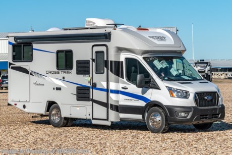 4-13-21 &lt;a href=&quot;http://www.mhsrv.com/coachmen-rv/&quot;&gt;&lt;img src=&quot;http://www.mhsrv.com/images/sold-coachmen.jpg&quot; width=&quot;383&quot; height=&quot;141&quot; border=&quot;0&quot;&gt;&lt;/a&gt; MSRP $104,573 The All New 2021 Coachmen Cross Trek B+ RV gives you the ability to take your adventure where most motorhomes cannot. With it&#39;s unrivaled exterior storage you can outfit your Cross Trek with the gear you’ll need to conquer most any expedition! Measuring 24 feet in length the 20XG Cross Trek is powered by an Ford Transit 3.5L V6 EcoBoost&#174; turbo engine with 306-HP horsepower, 400-lb.ft. torque, 10-speed automatic transmission, Ford&#174; Safety Systems, Lane Departure Warning, Pre-Collision Assist, Auto High Beam Headlights, Tire Pressure Monitoring System (TPMS), AdvanceTrac&#174; with RSC&#174;, Hill Start Assist and Rain Sensing Windshield Wipers. You will also find exceptional capacities for the fresh water, LP and even the cargo carrying capacities that are not commonly found in the RV industry. The massive AGM battery coupled with a state-of-the-art 3000 Watt Xantrex inverter helps provide an off-the-grid experience unlike that of any other RV in it&#39;s class. No generator is needed even when running your roof A/C! The Cross Trek 20XG also has a unique raised sleeping area that helps provide an extra large exterior storage bay with virtually endless possibilities when it comes to taking toys along for the adventure! Easily pack the bikes, the grill or even a canoe! This particular Cross Trek also features the Overland Package which includes Silver-Cloud infused sidewalls, front cap and wing panels, fiberglass rear wheel skirts, exterior LED halo tail lights, stainless steel wheel inserts, towing hitch with 4-way plug, steel entry step, large Smart TV with removable bracket, portable Bluetooth™ speaker, Omni directional TV/FM/AM antenna, WiFi Ranger, arm-less awning, window shades, refrigerator, residential microwave, cook top, bed area charging centers, 18,000 BTU furnace, high efficiency and ducted A/C system, water heater, black tank flush, interior LED lights and the comfort and security of the SafeRide Motor Club Roadside Assistance. You will also find the upgraded Explorer Package that includes a 68 lb. propane tank, AGM auxiliary battery, an energy management system, heated holding tanks, exterior windshield cover, LP quick-connect, water spray port, and accessory rail system and a portable generator ready connection. Additional options include passenger swivel seat, coach and bed power vent fans, backup and sideview cameras w/monitor, and a massive 380W Solar system to help keep you charged up and having fun! For additional details on this unit and our entire inventory including brochures, window sticker, videos, photos, reviews &amp; testimonials as well as additional information about Motor Home Specialist and our manufacturers please visit us at MHSRV.com or call 800-335-6054. At Motor Home Specialist, we DO NOT charge any prep or orientation fees like you will find at other dealerships. All sale prices include a 200-point inspection, interior &amp; exterior wash, detail service and a fully automated high-pressure rain booth test and coach wash that is a standout service unlike that of any other in the industry. You will also receive a thorough coach orientation with an MHSRV technician, a night stay in our delivery park featuring landscaped and covered pads with full hook-ups and much more! Read Thousands upon Thousands of 5-Star Reviews at MHSRV.com and See What They Had to Say About Their Experience at Motor Home Specialist. WHY PAY MORE? WHY SETTLE FOR LESS?