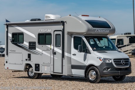 7-16-21 &lt;a href=&quot;http://www.mhsrv.com/coachmen-rv/&quot;&gt;&lt;img src=&quot;http://www.mhsrv.com/images/sold-coachmen.jpg&quot; width=&quot;383&quot; height=&quot;141&quot; border=&quot;0&quot;&gt;&lt;/a&gt; MSRP $129,138. All New 2021 Coachmen Prism Select 24CB for sale at Motor Home Specialist; the #1 volume selling motor home dealership in the world. The Coachmen Prism is a luxurious, easy to drive, multi-use touring vehicle that provides unique styling and amenities. Options on this well appointed RV include dual auxiliary batteries, dual recliners, exterior entertainment center, coach TV, and electric stabilizer jacks. The Prism boasts an impressive list of features that include aluminum laminate sidewalls, high gloss color infused fiberglass, vinyl graphics, slide-out topper awnings, 3.6KW Onan LP generator, stainless still wheel inserts, 5K lb. hitch W/ 7-way plug, exterior LED marker lights, 3 camera monitoring system, solar power prep, power awning, molded plastic front cabover, rotating/reclining pilot &amp; co-pilot seats, hardwood cabinet doors, day/night window shades, full extension ball bearing drawer guides, 12V USB charging stations, wireless phone charger, child safety tether, interior LED lights, seamless thermofoil countertop, 3 burner range with oven, gas/electric water heater, upgraded mattress, WiFi ranger and much more! For additional details on this unit and our entire inventory including brochures, window sticker, videos, photos, reviews &amp; testimonials as well as additional information about Motor Home Specialist and our manufacturers please visit us at MHSRV.com or call 800-335-6054. At Motor Home Specialist, we DO NOT charge any prep or orientation fees like you will find at other dealerships. All sale prices include a 200-point inspection, interior &amp; exterior wash, detail service and a fully automated high-pressure rain booth test and coach wash that is a standout service unlike that of any other in the industry. You will also receive a thorough coach orientation with an MHSRV technician, a night stay in our delivery park featuring landscaped and covered pads with full hook-ups and much more! Read Thousands upon Thousands of 5-Star Reviews at MHSRV.com and See What They Had to Say About Their Experience at Motor Home Specialist. WHY PAY MORE? WHY SETTLE FOR LESS?
