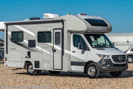 4-12-21 &lt;a href=&quot;http://www.mhsrv.com/coachmen-rv/&quot;&gt;&lt;img src=&quot;http://www.mhsrv.com/images/sold-coachmen.jpg&quot; width=&quot;383&quot; height=&quot;141&quot; border=&quot;0&quot;&gt;&lt;/a&gt;  MSRP $128,558. All New 2021 Coachmen Prism Select 24CB for sale at Motor Home Specialist; the #1 volume selling motor home dealership in the world. The Coachmen Prism is a luxurious, easy to drive, multi-use touring vehicle that provides unique styling and amenities. Options on this well appointed RV include dual auxiliary batteries, exterior entertainment center, coach TV, and electric stabilizer jacks. The Prism boasts an impressive list of features that include aluminum laminate sidewalls, high gloss color infused fiberglass, vinyl graphics, slide-out topper awnings, 3.6KW Onan LP generator, stainless still wheel inserts, 5K lb. hitch W/ 7-way plug, exterior LED marker lights, 3 camera monitoring system, solar power prep, power awning, molded plastic front cabover, rotating/reclining pilot &amp; co-pilot seats, hardwood cabinet doors, day/night window shades, full extension ball bearing drawer guides, 12V USB charging stations, wireless phone charger, child safety tether, interior LED lights, seamless thermofoil countertop, 3 burner range with oven, gas/electric water heater, upgraded mattress, WiFi ranger and much more! For additional details on this unit and our entire inventory including brochures, window sticker, videos, photos, reviews &amp; testimonials as well as additional information about Motor Home Specialist and our manufacturers please visit us at MHSRV.com or call 800-335-6054. At Motor Home Specialist, we DO NOT charge any prep or orientation fees like you will find at other dealerships. All sale prices include a 200-point inspection, interior &amp; exterior wash, detail service and a fully automated high-pressure rain booth test and coach wash that is a standout service unlike that of any other in the industry. You will also receive a thorough coach orientation with an MHSRV technician, a night stay in our delivery park featuring landscaped and covered pads with full hook-ups and much more! Read Thousands upon Thousands of 5-Star Reviews at MHSRV.com and See What They Had to Say About Their Experience at Motor Home Specialist. WHY PAY MORE? WHY SETTLE FOR LESS?