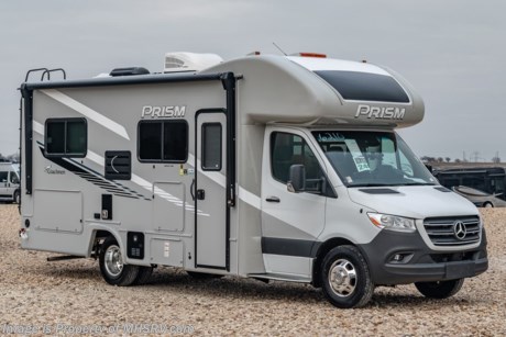 6-23-21  &lt;a href=&quot;http://www.mhsrv.com/coachmen-rv/&quot;&gt;&lt;img src=&quot;http://www.mhsrv.com/images/sold-coachmen.jpg&quot; width=&quot;383&quot; height=&quot;141&quot; border=&quot;0&quot;&gt;&lt;/a&gt;  MSRP $130,586. All New 2021 Coachmen Prism Select 24CB for sale at Motor Home Specialist; the #1 volume selling motor home dealership in the world. The Coachmen Prism is a luxurious, easy to drive, multi-use touring vehicle that provides unique styling and amenities. Options on this well appointed RV include aluminum rims, dual auxiliary batteries, dual recliners, exterior entertainment center, coach TV, and electric stabilizer jacks. The Prism boasts an impressive list of features that include aluminum laminate sidewalls, high gloss color infused fiberglass, vinyl graphics, slide-out topper awnings, 3.6KW Onan LP generator, 5K lb. hitch W/ 7-way plug, exterior LED marker lights, 3 camera monitoring system, solar power prep, power awning, molded plastic front cabover, rotating/reclining pilot &amp; co-pilot seats, hardwood cabinet doors, day/night window shades, full extension ball bearing drawer guides, 12V USB charging stations, wireless phone charger, child safety tether, interior LED lights, seamless thermofoil countertop, 3 burner range with oven, gas/electric water heater, upgraded mattress, WiFi ranger and much more! For additional details on this unit and our entire inventory including brochures, window sticker, videos, photos, reviews &amp; testimonials as well as additional information about Motor Home Specialist and our manufacturers please visit us at MHSRV.com or call 800-335-6054. At Motor Home Specialist, we DO NOT charge any prep or orientation fees like you will find at other dealerships. All sale prices include a 200-point inspection, interior &amp; exterior wash, detail service and a fully automated high-pressure rain booth test and coach wash that is a standout service unlike that of any other in the industry. You will also receive a thorough coach orientation with an MHSRV technician, a night stay in our delivery park featuring landscaped and covered pads with full hook-ups and much more! Read Thousands upon Thousands of 5-Star Reviews at MHSRV.com and See What They Had to Say About Their Experience at Motor Home Specialist. WHY PAY MORE? WHY SETTLE FOR LESS?