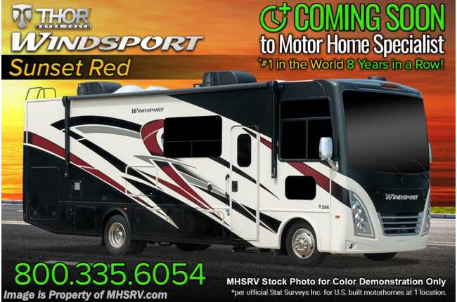 2023 Thor Motor Coach Windsport 31C W/ MAX PACK, OH Loft, King Bed, Exterior TV, Solar