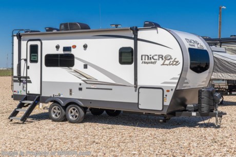 10/27/20 &lt;a href=&quot;http://www.mhsrv.com/travel-trailers/&quot;&gt;&lt;img src=&quot;http://www.mhsrv.com/images/sold-traveltrailer.jpg&quot; width=&quot;383&quot; height=&quot;141&quot; border=&quot;0&quot;&gt;&lt;/a&gt;  Used Forest River RV for sale- 2021 Forest River Flaggstaff Micro Lite 22FBS with 1 slide. This RV is approximately 23 feet and 10 inches in length and features aluminum wheels, A/C, power patio awning, pass thru storage, LED running lights, black tank rinsing system, exterior shower, fireplace, night shades, solid surface kitchen counters with sink covers, 3 burner range with oven, glass door shower, Flat Panel TV, and much more. For additional information and photos please visit Motor Home Specialist at www.MHSRV.com or call 800-335-6054.