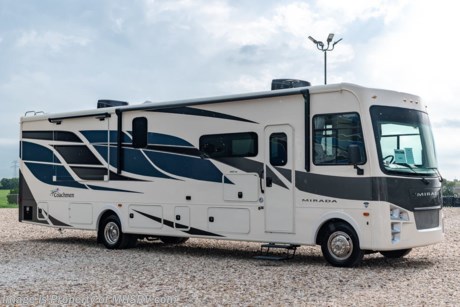 9/16/21  &lt;a href=&quot;http://www.mhsrv.com/coachmen-rv/&quot;&gt;&lt;img src=&quot;http://www.mhsrv.com/images/sold-coachmen.jpg&quot; width=&quot;383&quot; height=&quot;141&quot; border=&quot;0&quot;&gt;&lt;/a&gt;  MSRP $190,744. New 2022 Coachmen Mirada Model 35ES Bath &amp; &#189; Bunk Model RV. This beautiful class A motor home measures approximately 36 feet 10 inches in length and boast several new innovations including Coachmen’s new B-O-W living system that easily converts from Bunks to Office to Wardrobe! The Mirada is also beautifully appointed featuring hardwood cabinet doors, solid surface kitchen countertop, tile backsplash and large stainless steel farm house sink. New for 2021 are stylish new front and rear cap designs, upgraded exterior speakers, 100W solar panel, exterior entertainment center, (2) 15,000 BTU air conditioners, plush new captain’s chairs, and a power drop down loft making every Mirada floor plan family friendly. This beautiful new class A motor home also features the new Ford&#174; 7.3L PFI V-8 engine with 350HP, 468 ft. lbs. torque, a 6-speed TorqShift&#174; automatic transmission, an updated instrument cluster, automatic headlights and a tilt and telescoping steering wheel. Options include a stack washer/dryer set, theater seating upgrade and the uniquely designed partial paint exterior with ChromeCal accents for an unmistakable look all its own. A few standard features and construction highlights that help set the Mirada apart include 1-piece fiberglass roof, Azdel™ Nobel Select sidewalls, solar privacy shades throughout, power windshield shade, flush mounted 3 burner range with oven, glass door shower, 5.5KW Onan generator, 50 Amp service, (2) roof A/C units, rear vision monitor w/ high definition backup and sideview cameras, electric awning, automatic transfer switch for easy set-up, pass-thru storage, automatic leveling jacks and much more. For additional details on this unit and our entire inventory including brochures, window sticker, videos, photos, reviews &amp; testimonials as well as additional information about Motor Home Specialist and our manufacturers please visit us at MHSRV.com or call 800-335-6054. At Motor Home Specialist, we DO NOT charge any prep or orientation fees like you will find at other dealerships. All sale prices include a 200-point inspection, interior &amp; exterior wash, detail service and a fully automated high-pressure rain booth test and coach wash that is a standout service unlike that of any other in the industry. You will also receive a thorough coach orientation with an MHSRV technician, a night stay in our delivery park featuring landscaped and covered pads with full hook-ups and much more! Read Thousands upon Thousands of 5-Star Reviews at MHSRV.com and See What They Had to Say About Their Experience at Motor Home Specialist. WHY PAY MORE? WHY SETTLE FOR LESS?