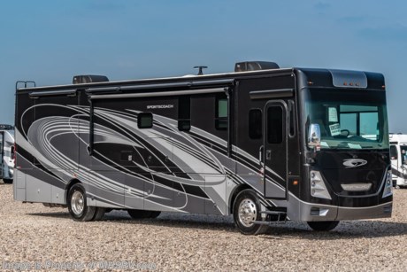 9/20/21  &lt;a href=&quot;http://www.mhsrv.com/coachmen-rv/&quot;&gt;&lt;img src=&quot;http://www.mhsrv.com/images/sold-coachmen.jpg&quot; width=&quot;383&quot; height=&quot;141&quot; border=&quot;0&quot;&gt;&lt;/a&gt;  MSRP $317,287. The 2021 Coachmen Sportscoach 403QS measures approximately 41 feet 1 inch in length and sleeps 10 people! Floorplan highlights include (4) slide outs, a massive booth dinette perfect for the big family dinner, 50 inch LED living room TV, a power drop down cab-over bunk, and a master suite with king size bed. It is powered by a 360HP Cummins&#174; 6.7L diesel engine with 800 ft. lbs. of torque, and an Allison&#174; 3000-Series 6-speed automatic transmission. It rides on a Freightliner&#174; Custom Chassis with air brakes, air ride suspension, 100 gallon fuel tank, 10,000lb. hitch, and 22.5 radial tires with polished aluminum wheels. New features for 2021 include upgraded exterior paint schemes, newly designed front cap with back-lit Sportscoach badging, new head lamp styling, roof mounted solar panel, (2) 15K BTU A/Cs with heat pumps, USB charging ports on each side of the bed, exterior Bluetooth speakers and beautiful new d&#233;cor updates throughout the coach. Options include the beautifully designed Sportscoach full body paint exterior with double clearcoat and Diamond Shield paint protection, a slide-out cargo tray, power theatre seating, dual pane windows, power skylight, and a washer/dryer. This amazing luxury diesel pusher motor home also boasts a list of impressive standard features and construction highlights that include 1-piece fiberglass roof, Azdel™ Noble Select sidewalls, an 8K diesel generator with auto start and slide-out tray, a 2000 watt Pure-Sine wave inverter, high-end porcelain tile flooring, raised panel hardwood cabinet doors throughout, power driver&#39;s and passenger seats, solid surface countertop, beautiful tile backsplash, induction cooktop, MCD solar and privacy shades throughout, exterior entertainment center with large LED TV, self-closing drawer guides, 3-camera coach monitoring system, whole coach water filter system, a skylight in bathroom and much more! For additional details on this unit and our entire inventory including brochures, window sticker, videos, photos, reviews &amp; testimonials as well as additional information about Motor Home Specialist and our manufacturers please visit us at MHSRV.com or call 800-335-6054. At Motor Home Specialist, we DO NOT charge any prep or orientation fees like you will find at other dealerships. All sale prices include a 200-point inspection, interior &amp; exterior wash, detail service and a fully automated high-pressure rain booth test and coach wash that is a standout service unlike that of any other in the industry. You will also receive a thorough coach orientation with an MHSRV technician, a night stay in our delivery park featuring landscaped and covered pads with full hook-ups and much more! Read Thousands upon Thousands of 5-Star Reviews at MHSRV.com and See What They Had to Say About Their Experience at Motor Home Specialist. WHY PAY MORE? WHY SETTLE FOR LESS?
