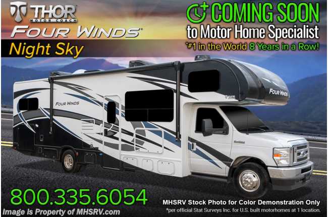 2023 Thor Motor Coach Four Winds 31E Bunk Model W/ MORryde© Suspension, 2 A/Cs, Ext TV, Power Drivers Seat