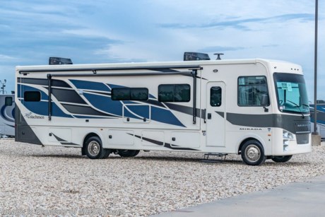 6/20/22  &lt;a href=&quot;http://www.mhsrv.com/coachmen-rv/&quot;&gt;&lt;img src=&quot;http://www.mhsrv.com/images/sold-coachmen.jpg&quot; width=&quot;383&quot; height=&quot;141&quot; border=&quot;0&quot;&gt;&lt;/a&gt; MSRP $196,898. New 2022 Coachmen Mirada Model 35OS RV. This beautiful class A motor home measures approximately 36 feet 10 inches in length and boast several new innovations. The Mirada is also beautifully appointed featuring hardwood cabinet doors, solid surface kitchen countertop, tile backsplash and large stainless steel farm house sink. This beautiful new class A motor home also features the new Ford&#174; 7.3L PFI V-8 engine with 350HP, 468 ft. lbs. torque, a 6-speed TorqShift&#174; automatic transmission, an updated instrument cluster, automatic headlights and a tilt and telescoping steering wheel. Options include a stackable washer/dryer and power theatre seating upgrade. A few standard features and construction highlights that help set the Mirada apart include 1-piece fiberglass roof, Azdel™ Nobel Select sidewalls, solar privacy shades throughout, power windshield shade, flush mounted 3 burner range with oven, glass door shower, 5.5KW Onan generator, 50 Amp service, (2) roof A/C units, rear vision monitor w/ high definition backup and sideview cameras, electric awning, automatic transfer switch for easy set-up, pass-thru storage, automatic leveling jacks and much more. For additional details on this unit and our entire inventory including brochures, window sticker, videos, photos, reviews &amp; testimonials as well as additional information about Motor Home Specialist and our manufacturers please visit us at MHSRV.com or call 800-335-6054. At Motor Home Specialist, we DO NOT charge any prep or orientation fees like you will find at other dealerships. All sale prices include a 200-point inspection, interior &amp; exterior wash, detail service and a fully automated high-pressure rain booth test and coach wash that is a standout service unlike that of any other in the industry. You will also receive a thorough coach orientation with an MHSRV technician, a night stay in our delivery park featuring landscaped and covered pads with full hook-ups and much more! Read Thousands upon Thousands of 5-Star Reviews at MHSRV.com and See What They Had to Say About Their Experience at Motor Home Specialist. WHY PAY MORE? WHY SETTLE FOR LESS?