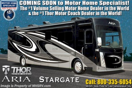 4-19-21 &lt;a href=&quot;http://www.mhsrv.com/thor-motor-coach/&quot;&gt;&lt;img src=&quot;http://www.mhsrv.com/images/sold-thor.jpg&quot; width=&quot;383&quot; height=&quot;141&quot; border=&quot;0&quot;&gt;&lt;/a&gt;  MSRP $334,425. The New 2021 Thor Motor Coach Aria Diesel Pusher Model 4000 2 full bath is approximately 40 feet 11 inches in length and features (3) slide-out rooms, 2 full baths, king size Tilt-A-View inclining bed, stainless steel residential refrigerator, solid surface counter tops, stack washer/dryer and (2) ducted 15,000 BTU A/Cs with heat pumps. This RV also features the Studio Collection package. The Aria is powered by a Cummins 360HP diesel engine, Freightliner XC-R raised rail chassis, Allison automatic transmission Air-Ride suspension and features automatic leveling jacks with touch pad controls, touchscreen dash radio with GPS, polished tile floors and much more. For more complete details on this unit and our entire inventory including brochures, window sticker, videos, photos, reviews &amp; testimonials as well as additional information about Motor Home Specialist and our manufacturers please visit us at MHSRV.com or call 800-335-6054. At Motor Home Specialist, we DO NOT charge any prep or orientation fees like you will find at other dealerships. All sale prices include a 200-point inspection, interior &amp; exterior wash, detail service and a fully automated high-pressure rain booth test and coach wash that is a standout service unlike that of any other in the industry. You will also receive a thorough coach orientation with an MHSRV technician, an RV Starter&#39;s kit, a night stay in our delivery park featuring landscaped and covered pads with full hook-ups and much more! Read Thousands upon Thousands of 5-Star Reviews at MHSRV.com and See What They Had to Say About Their Experience at Motor Home Specialist. WHY PAY MORE?... WHY SETTLE FOR LESS?
