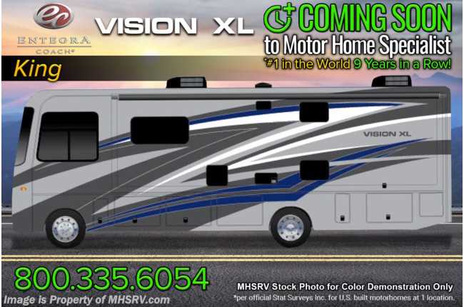 2023 Entegra Coach Vision XL 34B W/ Reclining Sofa, OH Loft, Customer Value Pkg &amp; Combo W/D