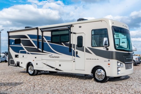 6/20/22  &lt;a href=&quot;http://www.mhsrv.com/coachmen-rv/&quot;&gt;&lt;img src=&quot;http://www.mhsrv.com/images/sold-coachmen.jpg&quot; width=&quot;383&quot; height=&quot;141&quot; border=&quot;0&quot;&gt;&lt;/a&gt;  MSRP $193,794. New 2022 Coachmen Mirada Model 315KS RV. This beautiful class A motor home measures approximately 36 feet 10 inches in length and boast several new innovations. The Mirada is also beautifully appointed featuring hardwood cabinet doors, solid surface kitchen countertop, tile backsplash and large stainless steel farm house sink. This beautiful new class A motor home also features the new Ford&#174; 7.3L PFI V-8 engine with 350HP, 468 ft. lbs. torque, a 6-speed TorqShift&#174; automatic transmission, an updated instrument cluster, automatic headlights and a tilt and telescoping steering wheel. Options include a stackable washer/dryer and power theatre seating upgrade. A few standard features and construction highlights that help set the Mirada apart include 1-piece fiberglass roof, Azdel™ Nobel Select sidewalls, solar privacy shades throughout, power windshield shade, flush mounted 3 burner range with oven, glass door shower, 5.5KW Onan generator, 50 Amp service, (2) roof A/C units, rear vision monitor w/ high definition backup and sideview cameras, electric awning, automatic transfer switch for easy set-up, pass-thru storage, automatic leveling jacks and much more. For additional details on this unit and our entire inventory including brochures, window sticker, videos, photos, reviews &amp; testimonials as well as additional information about Motor Home Specialist and our manufacturers please visit us at MHSRV.com or call 800-335-6054. At Motor Home Specialist, we DO NOT charge any prep or orientation fees like you will find at other dealerships. All sale prices include a 200-point inspection, interior &amp; exterior wash, detail service and a fully automated high-pressure rain booth test and coach wash that is a standout service unlike that of any other in the industry. You will also receive a thorough coach orientation with an MHSRV technician, a night stay in our delivery park featuring landscaped and covered pads with full hook-ups and much more! Read Thousands upon Thousands of 5-Star Reviews at MHSRV.com and See What They Had to Say About Their Experience at Motor Home Specialist. WHY PAY MORE? WHY SETTLE FOR LESS?