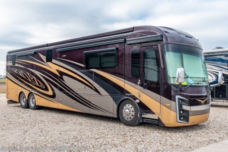 Used Entegra RV for sale- 2018 Entegra Aspire 44R Bath &amp; &#189; Bunk Model with 4 slides and 11,275 miles. This RV is approximately 44 feet 11 inches in length and features automatic leveling system, 450HP Cummins engine, 10KW Onan generator, 15K lb. hitch, aluminum wheels, 3 camera monitoring system, 3 Ducted A/Cs with 3 heat pumps, tilt/telescoping smart wheel, power pedals, power visor, GPS, keyless entry, power door locks, Aqua Hot, power patio awning, power door awning, window awning, cargo tray, pass thru storage, LED running lights, docking lights, black tank rinsing system, water filtration system, power water hose reel, 50 Amp power reel, exterior shower, exterior entertainment center, clear paint mask, fiberglass roof, solar, inverter, central vacuum, dual pane windows, power roof vents, ceiling fans, day/night shades, solid surface kitchen counters with sink covers, dishwasher, convection microwave, 2 burner range, residential refrigerator with ice maker, glass door shower with seat, washer/dryer, King bed, safe, 3 Flat Panel TVs, and much more. For more information and photos please visit Motor Home Specialist at www.MHSRV.com or call 800-335-6064.