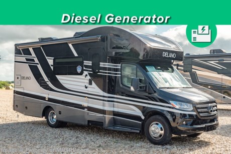 3-17 &lt;a href=&quot;http://www.mhsrv.com/thor-motor-coach/&quot;&gt;&lt;img src=&quot;http://www.mhsrv.com/images/sold-thor.jpg&quot; width=&quot;383&quot; height=&quot;141&quot; border=&quot;0&quot;&gt;&lt;/a&gt;  MSRP $212,769. New 2023 Thor Motor Coach Delano Mercedes Diesel Sprinter Model 24FB. This Luxury RV measures approximately 25 feet 8 inches in length and rides on the premier Mercedes Benz Sprinter chassis equipped with an Active Braking Assist system, Attention Assist, Active Lane Assist, a Wet Wiper System and Distance Regulator Distronic Plus. You will also find a tank-less water heater, generator and the ultra-high-line cabinetry from TMC that set this coach apart from the competition! Optional equipment includes the beautiful full-body paint exterior, auto leveling jacks, diesel generator and single child safety tether. The all new Delano Sprinter also features a fiberglass front cap with skylight, an armless power patio awning with integrated LED lighting, frameless windows, a multimedia dash radio with Bluetooth and navigation, remote exterior mirrors, back up system, swivel captain’s chairs, full extension metal ball-bearing drawer guides, Rapid Camp+, holding tanks with heat pads and much more. For additional details on this unit and our entire inventory including brochures, window sticker, videos, photos, reviews &amp; testimonials as well as additional information about Motor Home Specialist and our manufacturers please visit us at MHSRV.com or call 800-335-6054. At Motor Home Specialist, we DO NOT charge any prep or orientation fees like you will find at other dealerships. All sale prices include a 200-point inspection, interior &amp; exterior wash, detail service and a fully automated high-pressure rain booth test and coach wash that is a standout service unlike that of any other in the industry. You will also receive a thorough coach orientation with an MHSRV technician, a night stay in our delivery park featuring landscaped and covered pads with full hook-ups and much more! Read Thousands upon Thousands of 5-Star Reviews at MHSRV.com and See What They Had to Say About Their Experience at Motor Home Specialist. WHY PAY MORE? WHY SETTLE FOR LESS?