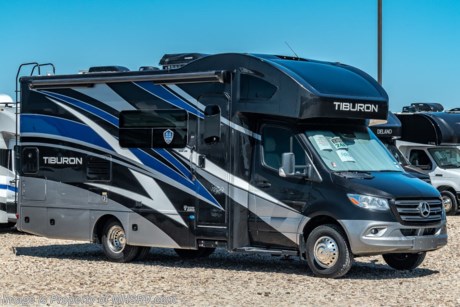 7-2-21 &lt;a href=&quot;http://www.mhsrv.com/thor-motor-coach/&quot;&gt;&lt;img src=&quot;http://www.mhsrv.com/images/sold-thor.jpg&quot; width=&quot;383&quot; height=&quot;141&quot; border=&quot;0&quot;&gt;&lt;/a&gt;  MSRP $173,574. New 2021 Thor Motor Coach Tiburon Mercedes Diesel Sprinter Model 24FB. This Luxury RV measures approximately 25 feet 8 inches in length and rides on the premier Mercedes Benz Sprinter chassis equipped with an Active Braking Assist system, Attention Assist, Active Lane Assist, a Wet Wiper System and Distance Regulator Distronic Plus. You will also find a tank-less water heater, an Onan generator and the ultra-high-line cabinetry from TMC that set this coach apart from the competition! Optional equipment includes the beautiful full body paint exterior, diesel generator, single child safety tether, and automatic leveling jacks. The all new Tiburon Sprinter also features a 5,000 lb. hitch, fiberglass front cap with skylight, an armless power patio awning with integrated LED lighting, frameless windows, a multimedia dash radio with Bluetooth and navigation, heated &amp; remote exterior mirrors, back up system, swivel captain’s chairs, full extension metal ball-bearing drawer guides, Rapid Camp+, holding tanks with heat pads and much more. For more complete details on this unit and our entire inventory including brochures, window sticker, videos, photos, reviews &amp; testimonials as well as additional information about Motor Home Specialist and our manufacturers please visit us at MHSRV.com or call 800-335-6054. At Motor Home Specialist, we DO NOT charge any prep or orientation fees like you will find at other dealerships. All sale prices include a 200-point inspection, interior &amp; exterior wash, detail service and a fully automated high-pressure rain booth test and coach wash that is a standout service unlike that of any other in the industry. You will also receive a thorough coach orientation with an MHSRV technician, an RV Starter&#39;s kit, a night stay in our delivery park featuring landscaped and covered pads with full hook-ups and much more! Read Thousands upon Thousands of 5-Star Reviews at MHSRV.com and See What They Had to Say About Their Experience at Motor Home Specialist. WHY PAY MORE? WHY SETTLE FOR LESS?
