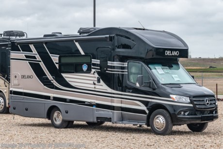 7-2-21 &lt;a href=&quot;http://www.mhsrv.com/thor-motor-coach/&quot;&gt;&lt;img src=&quot;http://www.mhsrv.com/images/sold-thor.jpg&quot; width=&quot;383&quot; height=&quot;141&quot; border=&quot;0&quot;&gt;&lt;/a&gt;  MSRP $173,506. New 2021 Thor Motor Coach Delano Mercedes Diesel Sprinter Model 24FB. This Luxury RV measures approximately 25 feet 8 inches in length and rides on the premier Mercedes Benz Sprinter chassis equipped with an Active Braking Assist system, Attention Assist, Active Lane Assist, a Wet Wiper System and Distance Regulator Distronic Plus. You will also find a tank-less water heater, an Onan generator and the ultra-high-line cabinetry from TMC that set this coach apart from the competition! Optional equipment includes the beautiful full-body paint exterior, auto leveling jacks w/ touch pad controls, and 3.2KW Onan diesel generator. The all new Delano Sprinter also features a 5,000 lb. hitch, fiberglass front cap with skylight, an armless power patio awning with integrated LED lighting, frameless windows, a multimedia dash radio with Bluetooth and navigation, remote exterior mirrors, back up system, swivel captain’s chairs, full extension metal ball-bearing drawer guides, Rapid Camp+, holding tanks with heat pads and much more. For more complete details on this unit and our entire inventory including brochures, window sticker, videos, photos, reviews &amp; testimonials as well as additional information about Motor Home Specialist and our manufacturers please visit us at MHSRV.com or call 800-335-6054. At Motor Home Specialist, we DO NOT charge any prep or orientation fees like you will find at other dealerships. All sale prices include a 200-point inspection, interior &amp; exterior wash, detail service and a fully automated high-pressure rain booth test and coach wash that is a standout service unlike that of any other in the industry. You will also receive a thorough coach orientation with an MHSRV technician, an RV Starter&#39;s kit, a night stay in our delivery park featuring landscaped and covered pads with full hook-ups and much more! Read Thousands upon Thousands of 5-Star Reviews at MHSRV.com and See What They Had to Say About Their Experience at Motor Home Specialist. WHY PAY MORE? WHY SETTLE FOR LESS?
