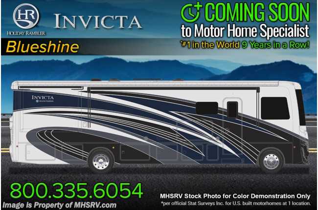 2023 Holiday Rambler Invicta 34MB W/ Theater Seats, King, W/D, Oceanfront Collection, Sumo Springs &amp; Dual Glazed Windows