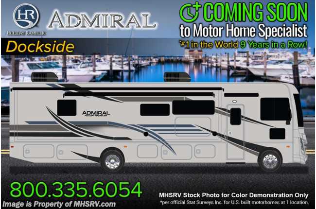 2023 Holiday Rambler Admiral 28A Class A Gas RV W/ Oceanfront Collection, Theater Seats, King Bed &amp; Ext. TV