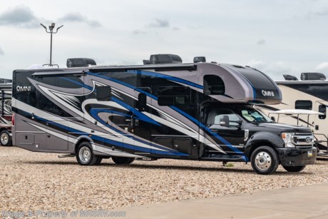 11-16-21 &lt;a href=&quot;http://www.mhsrv.com/thor-motor-coach/&quot;&gt;&lt;img src=&quot;http://www.mhsrv.com/images/sold-thor.jpg&quot; width=&quot;383&quot; height=&quot;141&quot; border=&quot;0&quot;&gt;&lt;/a&gt;  New 2022 Thor Motor Coach Omni BT36 Bath &amp; 1/2 Super C is approximately 36 feet 10 inches in length with 2 slides and is powered by the Ford&#174; 6.7L Power Stroke&#174; V8 turbo diesel engine with 330HP, 825 lb.-ft. torque and 10 speed transmission with selectable drive modes including Tow/Haul, Eco, Deep Sand/Snow. Also includes a SYNC 3 Enhanced Voice Recognition Communications and Entertainment System, 8&quot; Color LCD touchscreen with swiping capability, 911 assist, AppLink and smart-charging USB ports and navigation. This beautiful RV features the optional single child safety tether. The Omni Super C also features a 3 camera monitoring system, aluminum wheels, automatic leveling jacks, power patio awning with LED lighting, frameless windows, keyless entry, residential refrigerator, large OTR convection microwave, solid surface kitchen counter top, ball bearing drawer guides, king size bed, large TV in living area, exterior entertainment center with sound bar, 6KW Onan diesel generator with automatic generator start, multiplex wiring control system, tankless water heater, 1800-watt inverter and much more. For additional details on this unit and our entire inventory including brochures, window sticker, videos, photos, reviews &amp; testimonials as well as additional information about Motor Home Specialist and our manufacturers please visit us at MHSRV.com or call 800-335-6054. At Motor Home Specialist, we DO NOT charge any prep or orientation fees like you will find at other dealerships. All sale prices include a 200-point inspection, interior &amp; exterior wash, detail service and a fully automated high-pressure rain booth test and coach wash that is a standout service unlike that of any other in the industry. You will also receive a thorough coach orientation with an MHSRV technician, a night stay in our delivery park featuring landscaped and covered pads with full hook-ups and much more! Read Thousands upon Thousands of 5-Star Reviews at MHSRV.com and See What They Had to Say About Their Experience at Motor Home Specialist. WHY PAY MORE? WHY SETTLE FOR LESS?