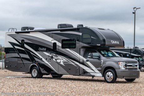 4-19-21 &lt;a href=&quot;http://www.mhsrv.com/thor-motor-coach/&quot;&gt;&lt;img src=&quot;http://www.mhsrv.com/images/sold-thor.jpg&quot; width=&quot;383&quot; height=&quot;141&quot; border=&quot;0&quot;&gt;&lt;/a&gt;  MSRP $230,318. New 2021 Thor Motor Coach Omni RB34 4 X 4 Bunk Model Super C Diesel. The RB34 floor plan measures approximately 35 feet 6 inches in length and is highlighted by a full wall slide, exterior kitchen, theater seating with footrests, washer/dryer prep, a spacious bathroom with dual entrances and a great kitchen and living room layout with tons of sleeping and dining space for the family! It is powered by the Ford&#174; 6.7L Power Stroke&#174; V8 turbo diesel engine with 330HP, 825 lb.-ft. torque and 10 speed transmission with selectable drive modes. Additional driver comforts found on the F550 XLT 4 X 4 chassis include audible lane departure warning system, pre-collision assist with automatic emergency braking (AEB) and forward collision warning, automatic headlights, FordPass™ Connect 4G Wi-Fi modem, fog lamps, rear view mirror with backup monitor, SYNC&#174; 3 enhanced voice recognition communications and entertainment system, color touchscreen, 911 assist, AppLink and smart-charging USB ports, navigation, side view cameras, emergency engine start switch and much more! This beautiful Super C luxury diesel RV also features the optional child safety tether and features aluminum wheels, automatic leveling jacks, power patio awning with LED lighting, frameless windows, keyless entry, residential refrigerator, large OTR convection microwave, solid surface kitchen counter top, ball bearing drawer guides, large TV in living area, exterior entertainment center with sound bar, Onan diesel generator with automatic generator start, multiplex wiring control system, tankless water heater, 1800-watt inverter and much more. For additional details on this unit and our entire inventory including brochures, window sticker, videos, photos, reviews &amp; testimonials as well as additional information about Motor Home Specialist and our manufacturers please visit us at MHSRV.com or call 800-335-6054. At Motor Home Specialist, we DO NOT charge any prep or orientation fees like you will find at other dealerships. All sale prices include a 200-point inspection, interior &amp; exterior wash, detail service and a fully automated high-pressure rain booth test and coach wash that is a standout service unlike that of any other in the industry. You will also receive a thorough coach orientation with an MHSRV technician, a night stay in our delivery park featuring landscaped and covered pads with full hook-ups and much more! Read Thousands upon Thousands of 5-Star Reviews at MHSRV.com and See What They Had to Say About Their Experience at Motor Home Specialist. WHY PAY MORE? WHY SETTLE FOR LESS?