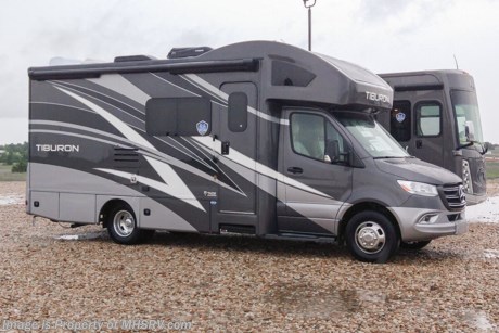 1/4/22  &lt;a href=&quot;http://www.mhsrv.com/thor-motor-coach/&quot;&gt;&lt;img src=&quot;http://www.mhsrv.com/images/sold-thor.jpg&quot; width=&quot;383&quot; height=&quot;141&quot; border=&quot;0&quot;&gt;&lt;/a&gt;  New 2022 Thor Motor Coach Tiburon Mercedes Diesel Sprinter Model 24TT. This Luxury RV measures approximately 24 feet 9 inches in length and rides on the premier Mercedes Benz Sprinter chassis equipped with an Active Braking Assist system, Attention Assist, Active Lane Assist, a Wet Wiper System and Distance Regulator Distronic Plus. You will also find a tank-less water heater, an Onan generator and the ultra-high-line cabinetry from TMC that set this coach apart from the competition! Optional equipment includes the beautiful full-body paint exterior, single child safety tether, automatic leveling jacks w/ touch pad controls, and a 3.2KW Onan diesel generator. The all new Tiburon Sprinter also features a 5,000 lb. hitch, fiberglass front cap with skylight, an armless power patio awning with integrated LED lighting, frameless windows, a multimedia dash radio with Bluetooth and navigation, heated &amp; remote exterior mirrors, back up system, swivel captain’s chairs, full extension metal ball-bearing drawer guides, Rapid Camp+, holding tanks with heat pads and much more. For more complete details on this unit and our entire inventory including brochures, window sticker, videos, photos, reviews &amp; testimonials as well as additional information about Motor Home Specialist and our manufacturers please visit us at MHSRV.com or call 800-335-6054. At Motor Home Specialist, we DO NOT charge any prep or orientation fees like you will find at other dealerships. All sale prices include a 200-point inspection, interior &amp; exterior wash, detail service and a fully automated high-pressure rain booth test and coach wash that is a standout service unlike that of any other in the industry. You will also receive a thorough coach orientation with an MHSRV technician, an RV Starter&#39;s kit, a night stay in our delivery park featuring landscaped and covered pads with full hook-ups and much more! Read Thousands upon Thousands of 5-Star Reviews at MHSRV.com and See What They Had to Say About Their Experience at Motor Home Specialist. WHY PAY MORE? WHY SETTLE FOR LESS?
