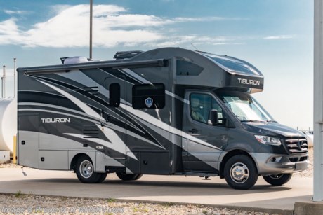4-8 &lt;a href=&quot;http://www.mhsrv.com/thor-motor-coach/&quot;&gt;&lt;img src=&quot;http://www.mhsrv.com/images/sold-thor.jpg&quot; width=&quot;383&quot; height=&quot;141&quot; border=&quot;0&quot;&gt;&lt;/a&gt;  MSRP $189,413. New 2022 Thor Motor Coach Tiburon Mercedes Diesel Sprinter Model 24RW. This Luxury RV measures approximately 25 feet 8 inches in length and rides on the premier Mercedes Benz Sprinter chassis equipped with an Active Braking Assist system, Attention Assist, Active Lane Assist, a Wet Wiper System and Distance Regulator Distronic Plus. You will also find a tank-less water heater, an Onan generator and the ultra-high-line cabinetry from TMC that set this coach apart from the competition! Optional equipment includes the beautiful full-body paint exterior, auto leveling jacks w/ touch pad controls, and a 3.2KW Onan diesel generator. The all new Tiburon Sprinter also features a 5,000 lb. hitch, fiberglass front cap with skylight, an armless power patio awning with integrated LED lighting, frameless windows, a multimedia dash radio with Bluetooth and navigation, heated &amp; remote exterior mirrors, back up system, swivel captain’s chairs, full extension metal ball-bearing drawer guides, Rapid Camp+, holding tanks with heat pads and much more. For more complete details on this unit and our entire inventory including brochures, window sticker, videos, photos, reviews &amp; testimonials as well as additional information about Motor Home Specialist and our manufacturers please visit us at MHSRV.com or call 800-335-6054. At Motor Home Specialist, we DO NOT charge any prep or orientation fees like you will find at other dealerships. All sale prices include a 200-point inspection, interior &amp; exterior wash, detail service and a fully automated high-pressure rain booth test and coach wash that is a standout service unlike that of any other in the industry. You will also receive a thorough coach orientation with an MHSRV technician, an RV Starter&#39;s kit, a night stay in our delivery park featuring landscaped and covered pads with full hook-ups and much more! Read Thousands upon Thousands of 5-Star Reviews at MHSRV.com and See What They Had to Say About Their Experience at Motor Home Specialist. WHY PAY MORE? WHY SETTLE FOR LESS?

