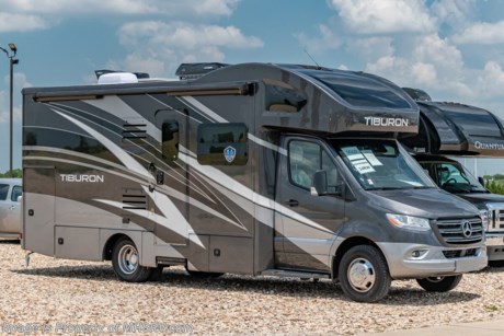 11-17-21 &lt;a href=&quot;http://www.mhsrv.com/thor-motor-coach/&quot;&gt;&lt;img src=&quot;http://www.mhsrv.com/images/sold-thor.jpg&quot; width=&quot;383&quot; height=&quot;141&quot; border=&quot;0&quot;&gt;&lt;/a&gt;  MSRP $181,306. New 2022 Thor Motor Coach Tiburon Mercedes Diesel Sprinter Model 24RW. This Luxury RV measures approximately 25 feet 8 inches in length and rides on the premier Mercedes Benz Sprinter chassis equipped with an Active Braking Assist system, Attention Assist, Active Lane Assist, a Wet Wiper System and Distance Regulator Distronic Plus. You will also find a tank-less water heater, an Onan generator and the ultra-high-line cabinetry from TMC that set this coach apart from the competition! Optional equipment includes the beautiful full-body paint exterior, auto leveling jacks w/ touch pad controls, and a 3.2KW Onan diesel generator. The all new Tiburon Sprinter also features a 5,000 lb. hitch, fiberglass front cap with skylight, an armless power patio awning with integrated LED lighting, frameless windows, a multimedia dash radio with Bluetooth and navigation, heated &amp; remote exterior mirrors, back up system, swivel captain’s chairs, full extension metal ball-bearing drawer guides, Rapid Camp+, holding tanks with heat pads and much more. For more complete details on this unit and our entire inventory including brochures, window sticker, videos, photos, reviews &amp; testimonials as well as additional information about Motor Home Specialist and our manufacturers please visit us at MHSRV.com or call 800-335-6054. At Motor Home Specialist, we DO NOT charge any prep or orientation fees like you will find at other dealerships. All sale prices include a 200-point inspection, interior &amp; exterior wash, detail service and a fully automated high-pressure rain booth test and coach wash that is a standout service unlike that of any other in the industry. You will also receive a thorough coach orientation with an MHSRV technician, an RV Starter&#39;s kit, a night stay in our delivery park featuring landscaped and covered pads with full hook-ups and much more! Read Thousands upon Thousands of 5-Star Reviews at MHSRV.com and See What They Had to Say About Their Experience at Motor Home Specialist. WHY PAY MORE? WHY SETTLE FOR LESS?
