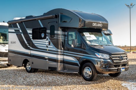 4-8  &lt;a href=&quot;http://www.mhsrv.com/thor-motor-coach/&quot;&gt;&lt;img src=&quot;http://www.mhsrv.com/images/sold-thor.jpg&quot; width=&quot;383&quot; height=&quot;141&quot; border=&quot;0&quot;&gt;&lt;/a&gt;   MSRP $192,908. New 2022 Thor Motor Coach Delano Mercedes Diesel Sprinter Model 24TT. This Luxury RV measures approximately 24 feet 9 inches in length and rides on the premier Mercedes Benz Sprinter chassis equipped with an Active Braking Assist system, Attention Assist, Active Lane Assist, a Wet Wiper System and Distance Regulator Distronic Plus. You will also find a tank-less water heater, an Onan generator and the ultra-high-line cabinetry from TMC that set this coach apart from the competition! Optional equipment includes the beautiful full-body paint exterior, single child safety tether, auto leveling jacks w/ touch pad controls and a 3.2KW Onan diesel generator. The all new Delano Sprinter also features a 5,000 lb. hitch, fiberglass front cap with skylight, an armless power patio awning with integrated LED lighting, frameless windows, a multimedia dash radio with Bluetooth and navigation, remote exterior mirrors, back up system, swivel captain’s chairs, full extension metal ball-bearing drawer guides, Rapid Camp+, holding tanks with heat pads and much more. For more complete details on this unit and our entire inventory including brochures, window sticker, videos, photos, reviews &amp; testimonials as well as additional information about Motor Home Specialist and our manufacturers please visit us at MHSRV.com or call 800-335-6054. At Motor Home Specialist, we DO NOT charge any prep or orientation fees like you will find at other dealerships. All sale prices include a 200-point inspection, interior &amp; exterior wash, detail service and a fully automated high-pressure rain booth test and coach wash that is a standout service unlike that of any other in the industry. You will also receive a thorough coach orientation with an MHSRV technician, an RV Starter&#39;s kit, a night stay in our delivery park featuring landscaped and covered pads with full hook-ups and much more! Read Thousands upon Thousands of 5-Star Reviews at MHSRV.com and See What They Had to Say About Their Experience at Motor Home Specialist. WHY PAY MORE? WHY SETTLE FOR LESS?
