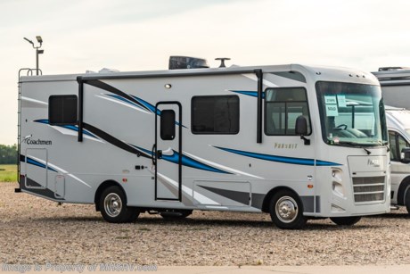 2/1/22  &lt;a href=&quot;http://www.mhsrv.com/coachmen-rv/&quot;&gt;&lt;img src=&quot;http://www.mhsrv.com/images/sold-coachmen.jpg&quot; width=&quot;383&quot; height=&quot;141&quot; border=&quot;0&quot;&gt;&lt;/a&gt;  MSRP $129,054. The New 2022 Coachmen Pursuit 27XPS for sale at Motor Home Specialist; the #1 Volume Selling Motor Home Dealership in the World. This beautiful RV is approximately 29 feet in length with an overhead loft, sofa with storage, a V8 Ford engine, and a Ford chassis. This Pursuit features self closing ball bearing drawer guides, brushed nickel hardware, LED Coach TV, outside shower, black tank flush, stainless steel range hood, stainless steel double door refrigerator, high rise kitchen faucet, stainless steel double bowl kitchen sink, stainless steel 3 burner range with recessed glass cover, stainless steel microwave oven, coach command center, interior LED lights, power stabilizing jacks, 8K lb. hitch with 7-way plug, exterior propane hookup and much more. For more complete details on this unit and our entire inventory including brochures, window sticker, videos, photos, reviews &amp; testimonials as well as additional information about Motor Home Specialist and our manufacturers please visit us at MHSRV.com or call 800-335-6054. At Motor Home Specialist, we DO NOT charge any prep or orientation fees like you will find at other dealerships. All sale prices include a 200-point inspection, interior &amp; exterior wash, detail service and a fully automated high-pressure rain booth test and coach wash that is a standout service unlike that of any other in the industry. You will also receive a thorough coach orientation with an MHSRV technician, an RV Starter&#39;s kit, a night stay in our delivery park featuring landscaped and covered pads with full hook-ups and much more! Read Thousands upon Thousands of 5-Star Reviews at MHSRV.com and See What They Had to Say About Their Experience at Motor Home Specialist. WHY PAY MORE?... WHY SETTLE FOR LESS?