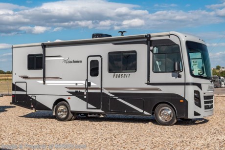 9-27-23 &lt;a href=&quot;http://www.mhsrv.com/coachmen-rv/&quot;&gt;&lt;img src=&quot;http://www.mhsrv.com/images/sold-coachmen.jpg&quot; width=&quot;383&quot; height=&quot;141&quot; border=&quot;0&quot;&gt;&lt;/a&gt;MSRP $147,206. The New 2023 Coachmen Pursuit 27XPS for sale at Motor Home Specialist; the #1 Volume Selling Motor Home Dealership in the World. This beautiful RV is approximately 29 feet in length with an overhead loft, sofa with storage, a V8 Ford engine, and a Ford chassis. This Pursuit Precision features self closing ball bearing drawer guides, brushed nickel hardware, LED Coach TV, outside shower, black tank flush, stainless steel range hood, stainless steel double door refrigerator, high rise kitchen faucet, stainless steel double bowl kitchen sink, stainless steel 3 burner range with recessed glass cover, stainless steel microwave oven, coach command center, interior LED lights, power stabilizing jacks, 8K lb. hitch with 7-way plug, exterior propane hookup and much more. For additional details on this unit and our entire inventory including brochures, window sticker, videos, photos, reviews &amp; testimonials as well as additional information about Motor Home Specialist and our manufacturers please visit us at MHSRV.com or call 800-335-6054. At Motor Home Specialist, we DO NOT charge any prep or orientation fees like you will find at other dealerships. All sale prices include a 200-point inspection, interior &amp; exterior wash, detail service and a fully automated high-pressure rain booth test and coach wash that is a standout service unlike that of any other in the industry. You will also receive a thorough coach orientation with an MHSRV technician, a night stay in our delivery park featuring landscaped and covered pads with full hook-ups and much more! Read Thousands upon Thousands of 5-Star Reviews at MHSRV.com and See What They Had to Say About Their Experience at Motor Home Specialist. WHY PAY MORE? WHY SETTLE FOR LESS?