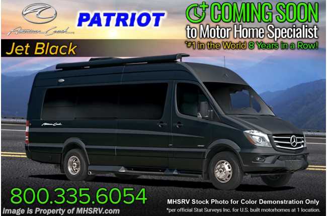 2023 American Coach Patriot MD4- Lounge Sprinter Diesel RV W/ Upgraded Seating, WiFi, 4 Cameras, Eco Freedom Pkg &amp; Apple TV