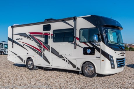 1/4/22  &lt;a href=&quot;http://www.mhsrv.com/thor-motor-coach/&quot;&gt;&lt;img src=&quot;http://www.mhsrv.com/images/sold-thor.jpg&quot; width=&quot;383&quot; height=&quot;141&quot; border=&quot;0&quot;&gt;&lt;/a&gt;  MSRP $167,978. New 2022 Thor Motor Coach A.C.E. Model 27.2 is approximately 28 feet 9 inches in length and rides on Fords new chassis featuring a 7.3L PFI V-8, 350HP, 468 ft. lbs. torque engine, a 6-speed TorqShift&#174; automatic transmission, an updated instrument cluster, automatic headlights and a tilt/telescoping steering wheel. A few additional features include 2 new partial paint exterior options, general d&#233;cor updates throughout, upgraded radio with Apple CarPlay &amp; Android Auto, Serta mattress, LED rear taillights and much more. Options include the beautiful partial paint exterior, solar charging system with power controller and a single child safety tether. The A.C.E. also features a drop down overhead loft, multiple USB charging ports throughout, Winegard ConnecT Wifi extender + 4G, bedroom TV, exterior entertainment center, attic fans, black tank flush, second auxiliary battery, power side mirrors with integrated side view cameras, a mud-room, roof ladder, generator, electric patio awning with integrated LED lights, stainless steel wheel liners, hitch, valve stem extenders, refrigerator, microwave, water heater, one-piece windshield with &quot;20/20 vision&quot; front cap that helps eliminate heat and sunlight from getting into the drivers vision, cockpit mirrors, slide-out workstation in the dash, floor level cockpit window for better visibility while turning and a &quot;below floor&quot; furnace and water heater helping keep the noise to an absolute minimum and the exhaust away from the kids and pets.  For additional details on this unit and our entire inventory including brochures, window sticker, videos, photos, reviews &amp; testimonials as well as additional information about Motor Home Specialist and our manufacturers please visit us at MHSRV.com or call 800-335-6054. At Motor Home Specialist, we DO NOT charge any prep or orientation fees like you will find at other dealerships. All sale prices include a 200-point inspection, interior &amp; exterior wash, detail service and a fully automated high-pressure rain booth test and coach wash that is a standout service unlike that of any other in the industry. You will also receive a thorough coach orientation with an MHSRV technician, a night stay in our delivery park featuring landscaped and covered pads with full hook-ups and much more! Read Thousands upon Thousands of 5-Star Reviews at MHSRV.com and See What They Had to Say About Their Experience at Motor Home Specialist. WHY PAY MORE? WHY SETTLE FOR LESS?