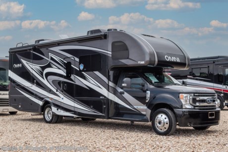 5-18-22 &lt;a href=&quot;http://www.mhsrv.com/thor-motor-coach/&quot;&gt;&lt;img src=&quot;http://www.mhsrv.com/images/sold-thor.jpg&quot; width=&quot;383&quot; height=&quot;141&quot; border=&quot;0&quot;&gt;&lt;/a&gt;  MSRP $282,308. New 2022 Thor Motor Coach Omni XG32 4x4 Super C is approximately 33 feet 6 inches in length with 2 slides and is powered by the Ford&#174; 6.7L Power Stroke&#174; V8 turbo diesel engine with 330HP, 825 lb.-ft. torque and 10 speed transmission with selectable drive modes including Tow/Haul, Eco, Deep Sand/Snow. Also includes a SYNC 3 Enhanced Voice Recognition Communications and Entertainment System, 8&quot; Color LCD touchscreen with swiping capability, 911 assist, AppLink and smart-charging USB ports and navigation. This beautiful RV features the optional single child safety tether. The Omni Super C also features a 3 camera monitoring system, aluminum wheels, automatic leveling jacks, power patio awning with LED lighting, frameless windows, keyless entry, residential refrigerator, large OTR convection microwave, solid surface kitchen counter top, ball bearing drawer guides, king size bed, large TV in living area, exterior entertainment center with sound bar, 6KW Onan diesel generator with automatic generator start, multiplex wiring control system, tankless water heater, 1800-watt inverter and much more. For additional details on this unit and our entire inventory including brochures, window sticker, videos, photos, reviews &amp; testimonials as well as additional information about Motor Home Specialist and our manufacturers please visit us at MHSRV.com or call 800-335-6054. At Motor Home Specialist, we DO NOT charge any prep or orientation fees like you will find at other dealerships. All sale prices include a 200-point inspection, interior &amp; exterior wash, detail service and a fully automated high-pressure rain booth test and coach wash that is a standout service unlike that of any other in the industry. You will also receive a thorough coach orientation with an MHSRV technician, a night stay in our delivery park featuring landscaped and covered pads with full hook-ups and much more! Read Thousands upon Thousands of 5-Star Reviews at MHSRV.com and See What They Had to Say About Their Experience at Motor Home Specialist. WHY PAY MORE? WHY SETTLE FOR LESS?