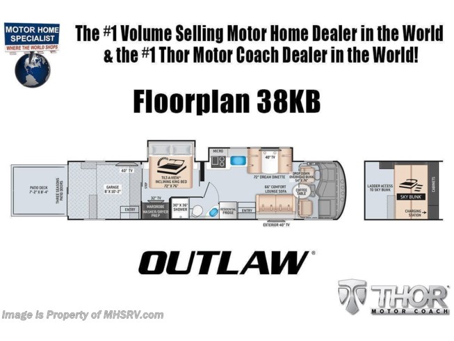 Floorplan of 2022 Thor Motor Coach Outlaw 38KB