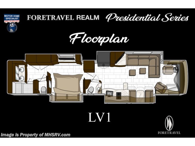 2022 Realm Presidential Luxury Villa 1 (LV1) Bath & 1/2 by Foretravel from Motor Home Specialist in Alvarado, Texas