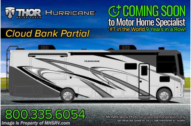 2023 Thor Motor Coach Hurricane 34J Bunk Model W/ King Bed, Luxury Collection, Dual A/Cs, Solar, MAX PACK