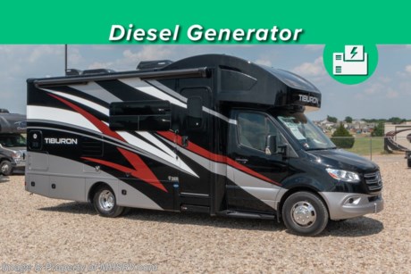 3-16-23 &lt;a href=&quot;http://www.mhsrv.com/thor-motor-coach/&quot;&gt;&lt;img src=&quot;http://www.mhsrv.com/images/sold-thor.jpg&quot; width=&quot;383&quot; height=&quot;141&quot; border=&quot;0&quot;&gt;&lt;/a&gt;  MSRP $212,769. New 2023 Thor Motor Coach Tiburon Mercedes Diesel Sprinter Model 24FB. This Luxury RV measures approximately 25 feet 8 inches in length and rides on the premier Mercedes Benz Sprinter chassis equipped with an Active Braking Assist system, Attention Assist, Active Lane Assist, a Wet Wiper System and Distance Regulator Distronic Plus. You will also find a tank-less water heater, generator and the ultra-high-line cabinetry from TMC that set this coach apart from the competition! Optional equipment includes the beautiful full body paint exterior, auto leveling jacks and single child safety tether. The all new Tiburon Sprinter also features a 5,000 lb. hitch, fiberglass front cap with skylight, an armless power patio awning with integrated LED lighting, frameless windows, a multimedia dash radio with Bluetooth and navigation, heated &amp; remote exterior mirrors, back up system, swivel captain’s chairs, full extension metal ball-bearing drawer guides, Rapid Camp+, holding tanks with heat pads and much more. For additional details on this unit and our entire inventory including brochures, window sticker, videos, photos, reviews &amp; testimonials as well as additional information about Motor Home Specialist and our manufacturers please visit us at MHSRV.com or call 800-335-6054. At Motor Home Specialist, we DO NOT charge any prep or orientation fees like you will find at other dealerships. All sale prices include a 200-point inspection, interior &amp; exterior wash, detail service and a fully automated high-pressure rain booth test and coach wash that is a standout service unlike that of any other in the industry. You will also receive a thorough coach orientation with an MHSRV technician, a night stay in our delivery park featuring landscaped and covered pads with full hook-ups and much more! Read Thousands upon Thousands of 5-Star Reviews at MHSRV.com and See What They Had to Say About Their Experience at Motor Home Specialist. WHY PAY MORE? WHY SETTLE FOR LESS?